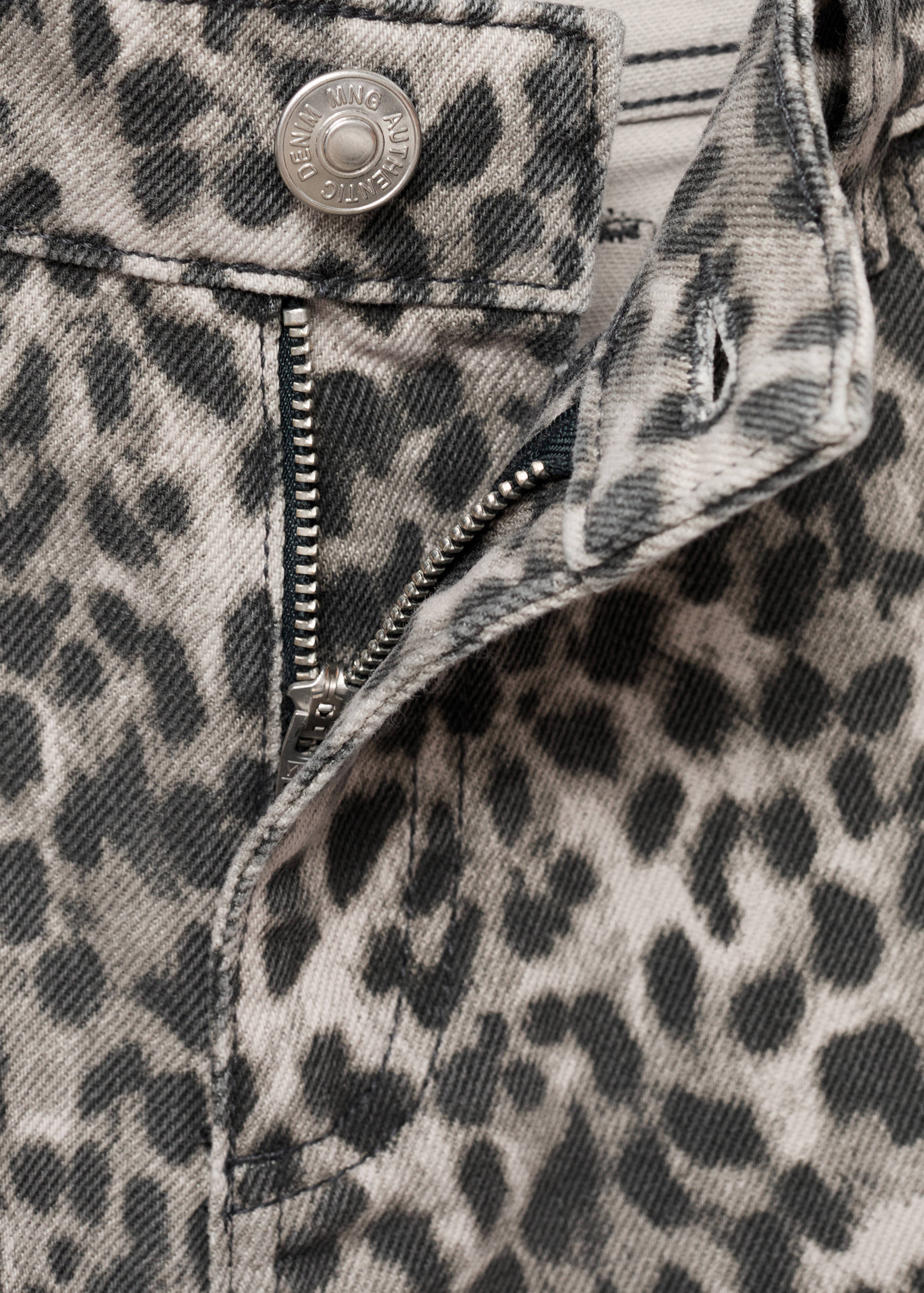 Leopard-print wide leg jeans - Details of the article 0