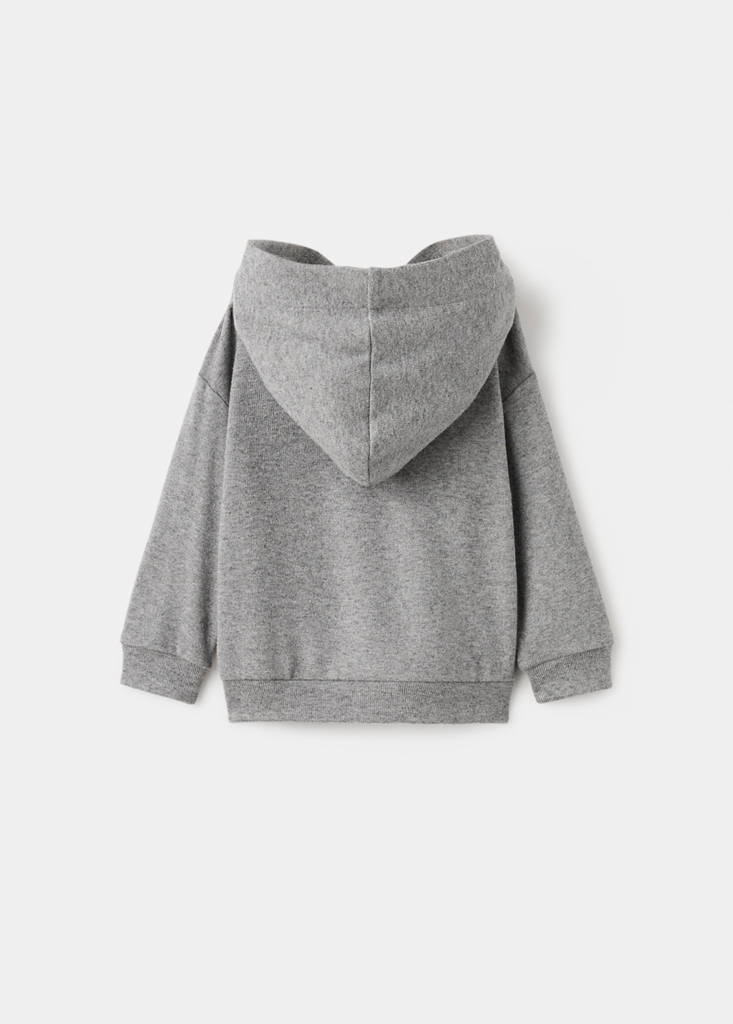 Ruffle detail sweatshirt — Medium Heather Grey