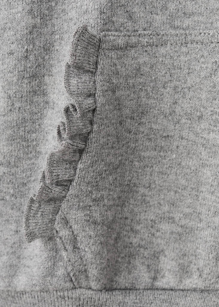 Ruffle detail sweatshirt — Medium Heather Grey