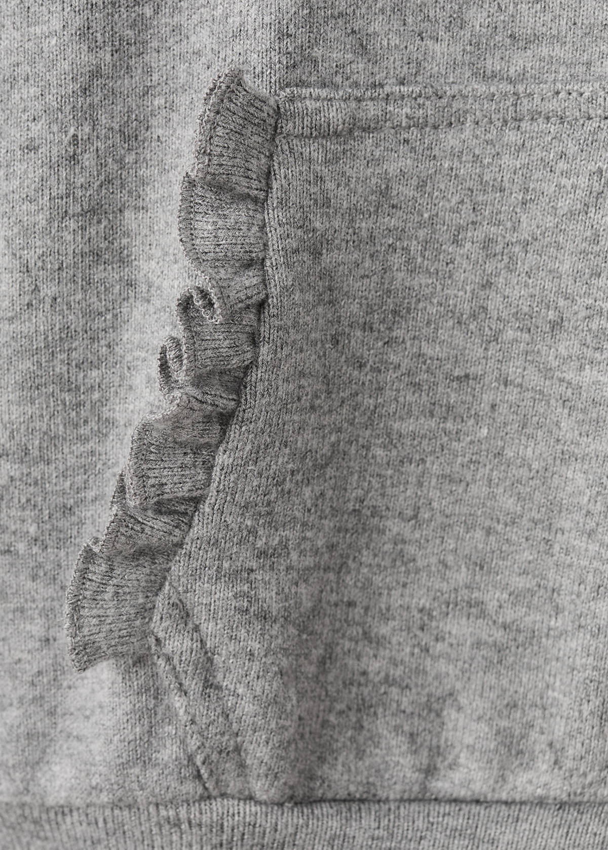 Ruffle detail sweatshirt — Medium Heather Grey