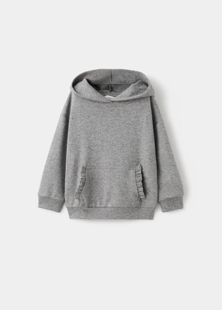 Ruffle detail sweatshirt — Medium Heather Grey