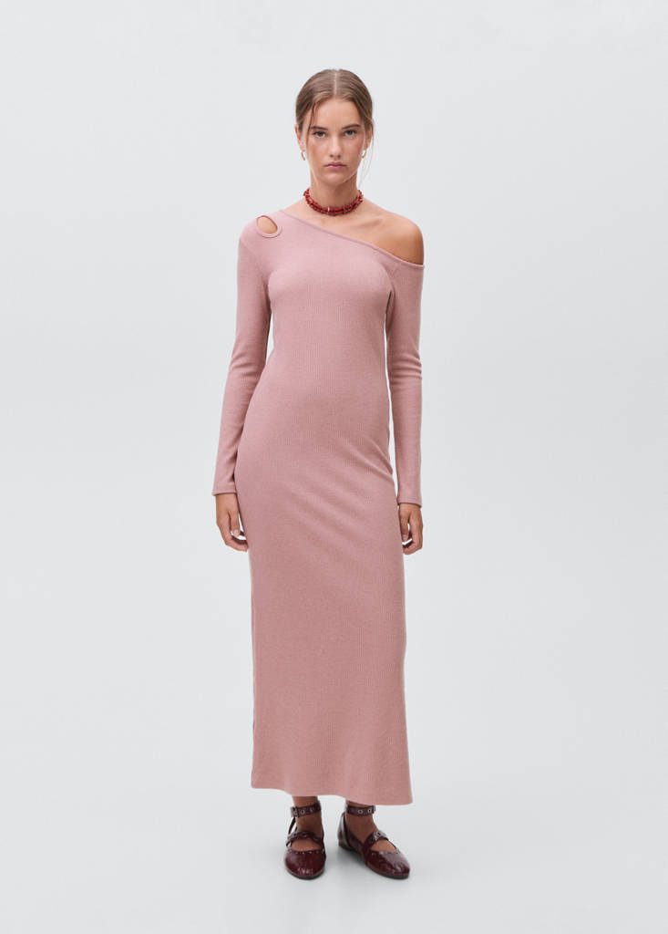 Long dress with cut-out — Pink