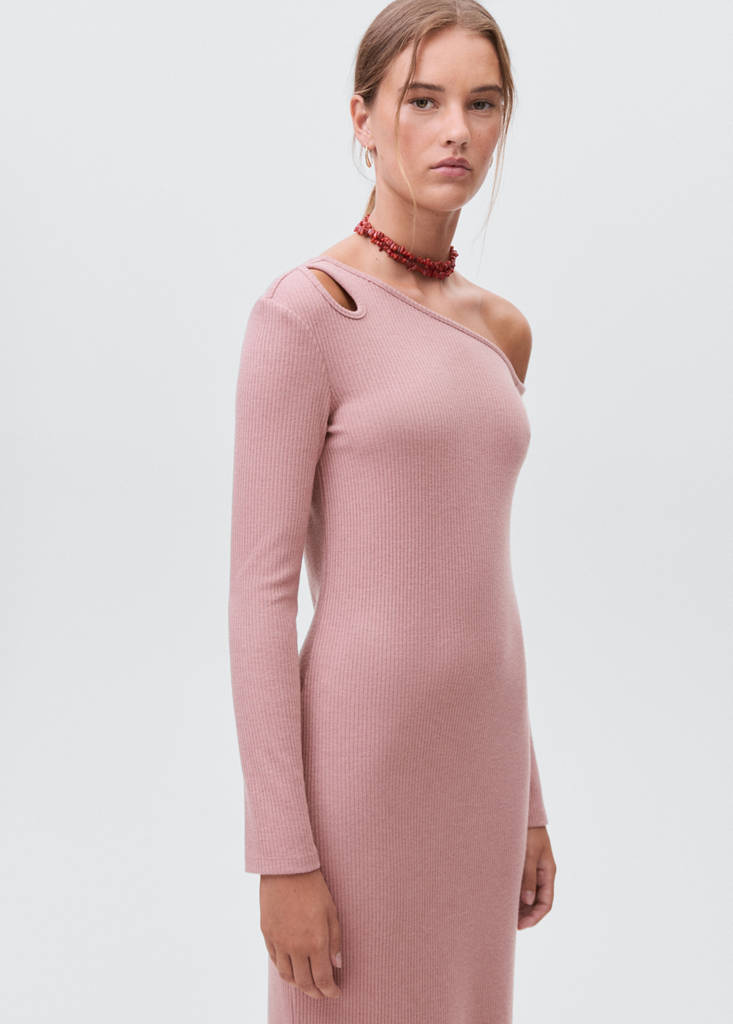 Long dress with cut-out — Pink