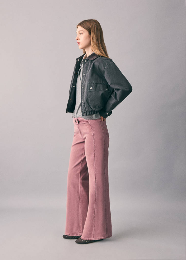 Low-waist straight-leg jeans — Pink