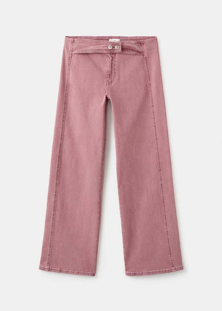 Low-waist straight-leg jeans — Pink