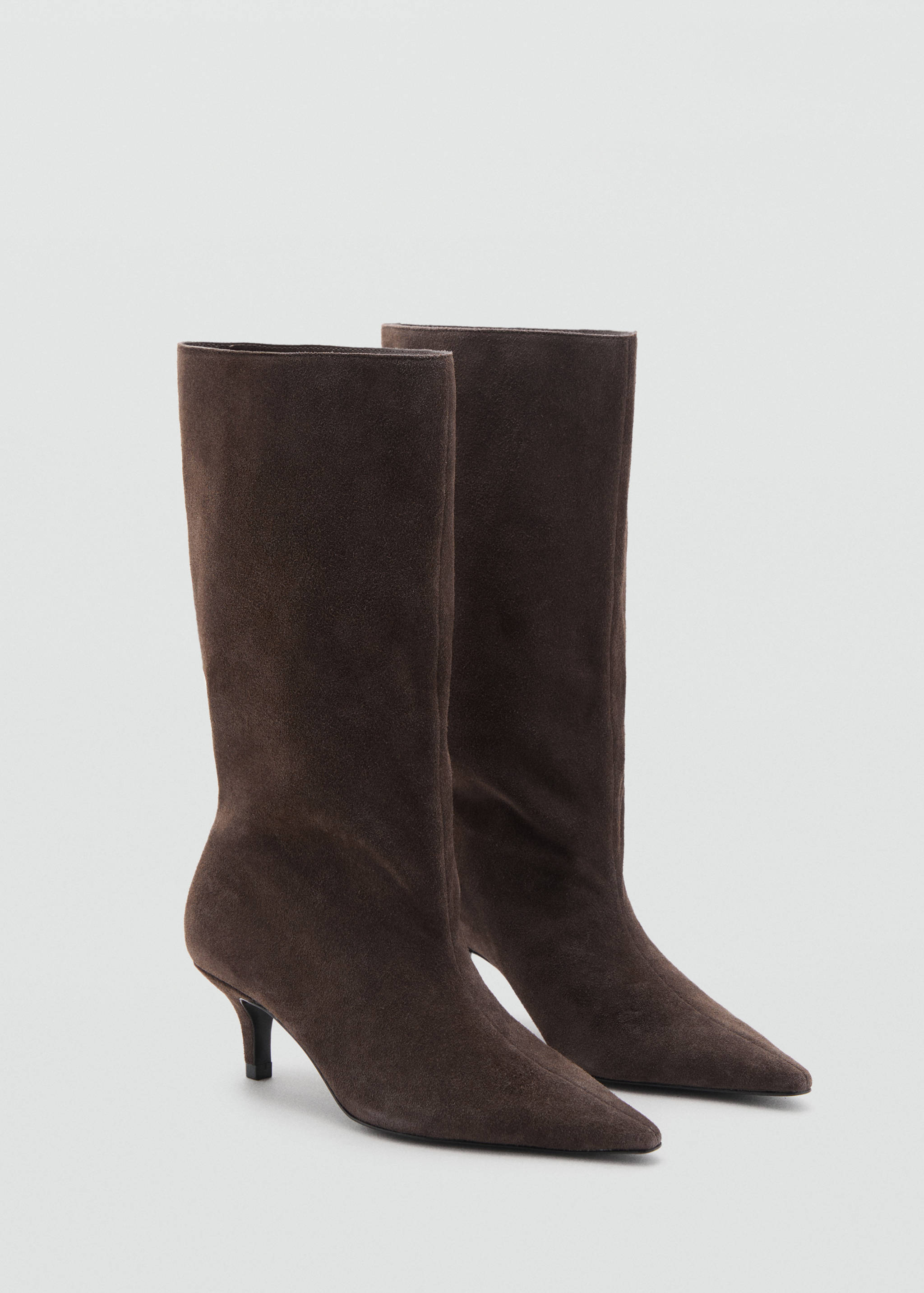 Suede kitten-heel boots - Medium plane