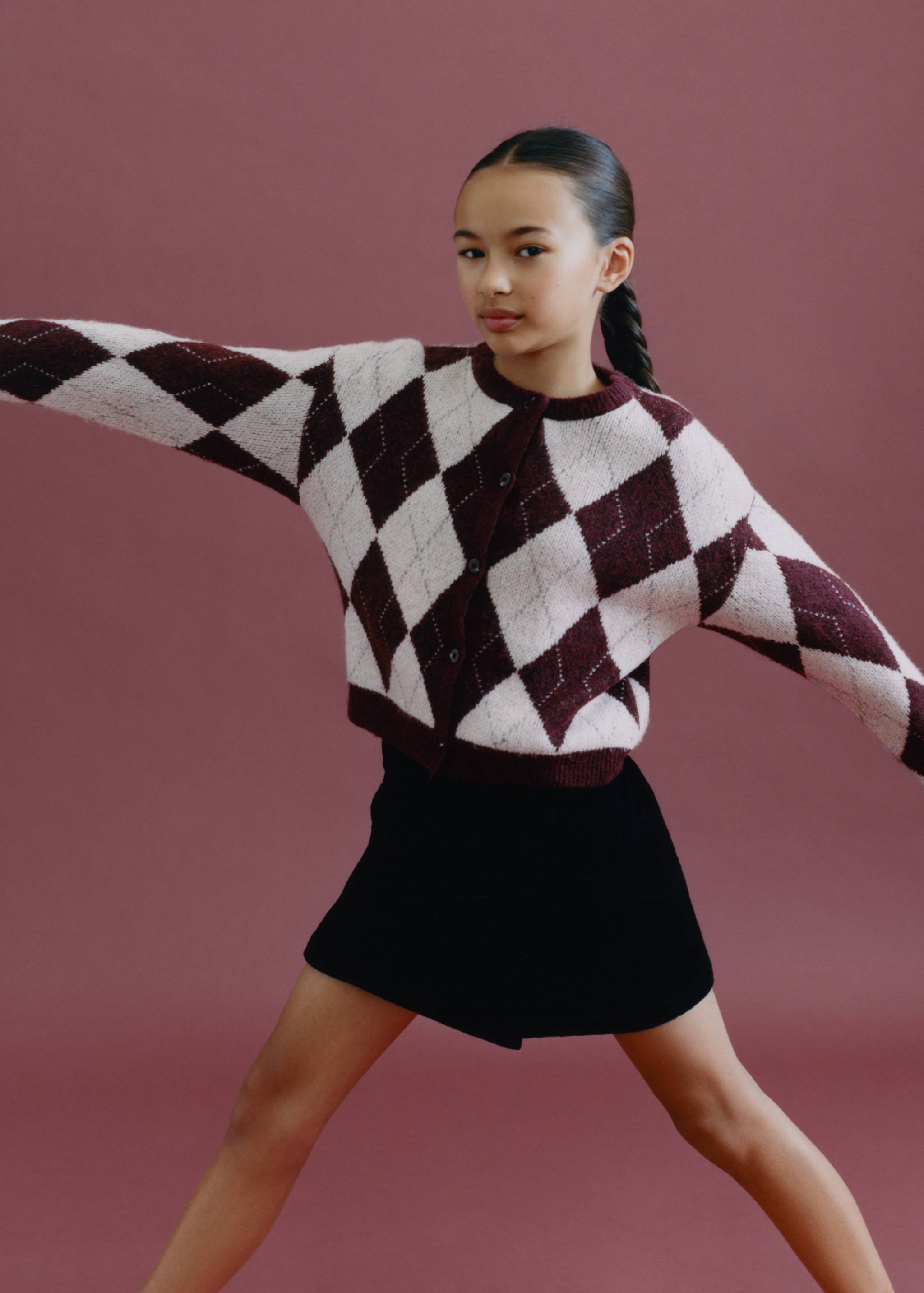 Argyle pattern knit cardigan - Details of the article 6