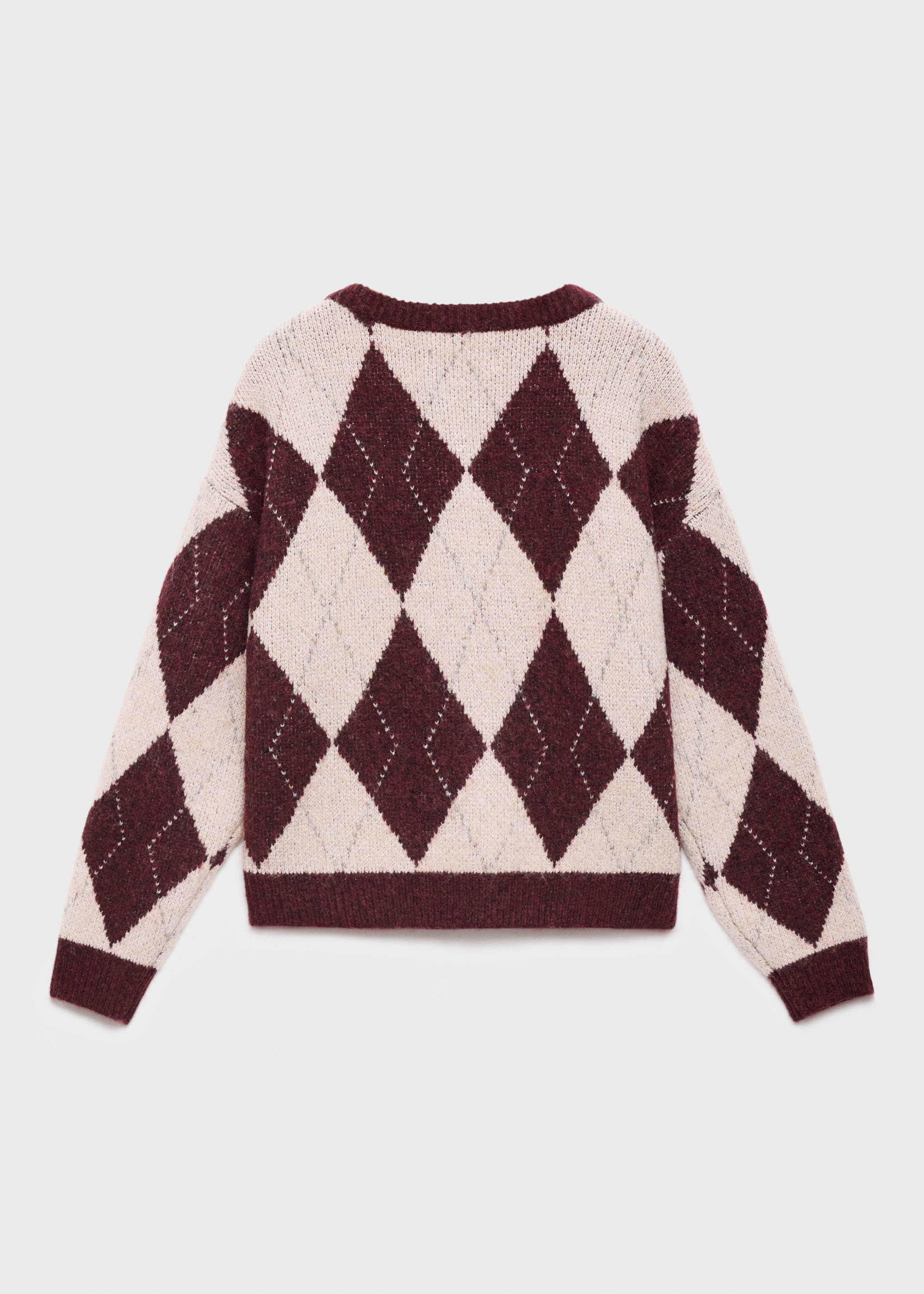 Argyle pattern knit cardigan - Reverse of the article