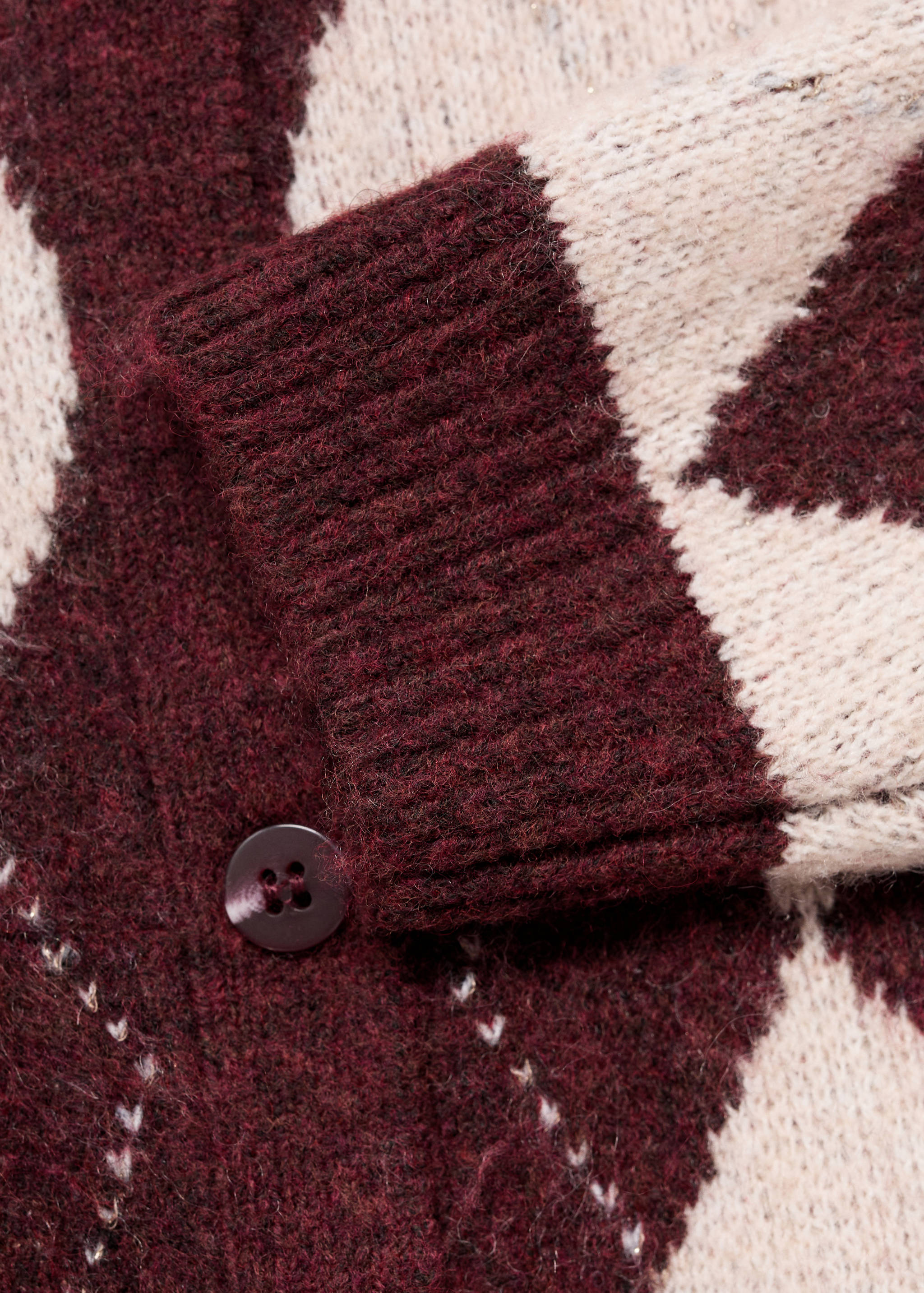 Argyle pattern knit cardigan - Details of the article 0
