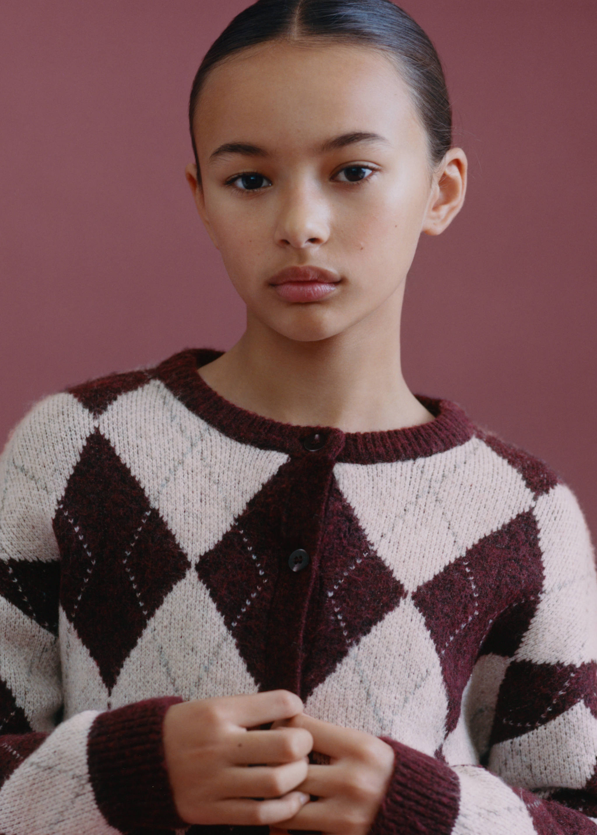 Argyle pattern knit cardigan - Details of the article 5