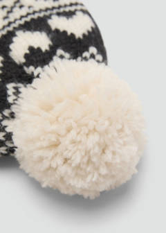 Knitted bobble hat — Ecru 5