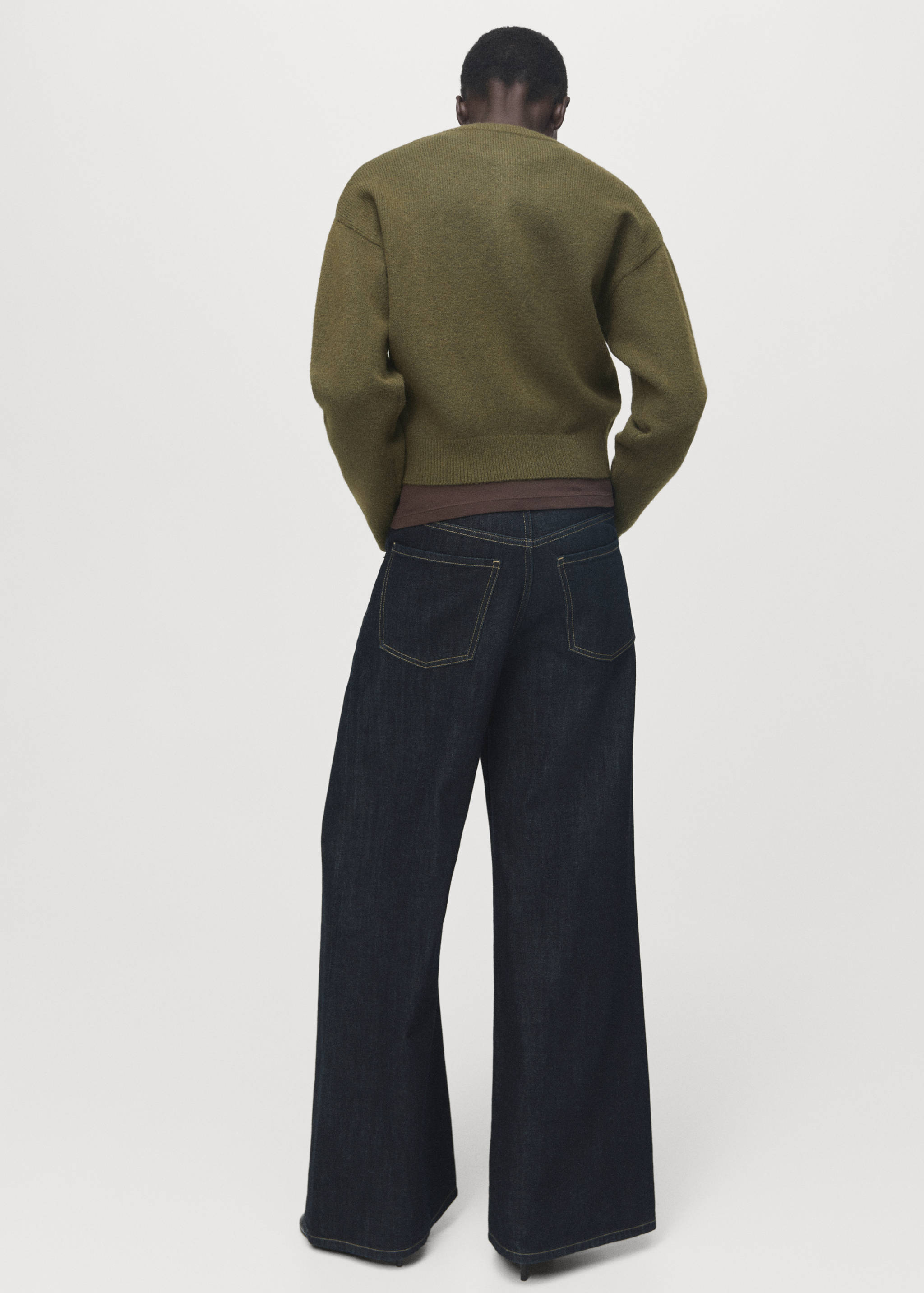 Ζακέτα με χοντρή πλέξη και κουμπιά - Πίσω όψη προϊόντος