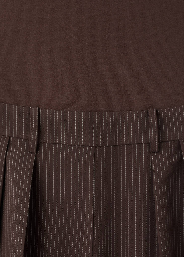 Pinstripe jumpsuit combination — Chocolate