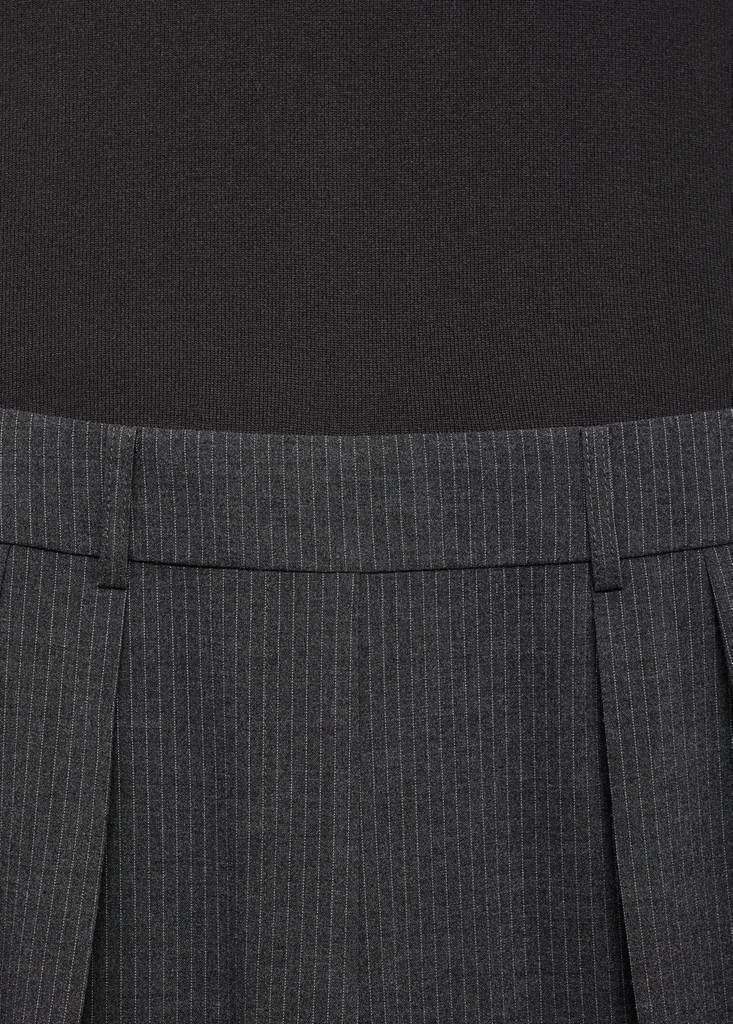 Pinstripe jumpsuit combination — Medium Heather Grey