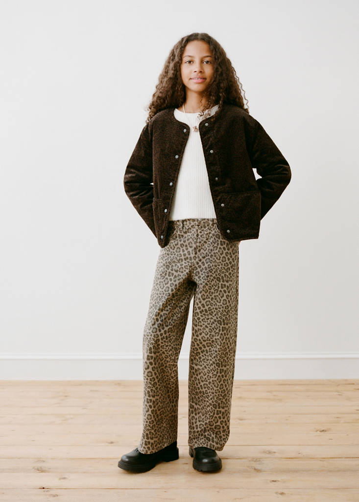 Leopard-print bomber jacket — Brown