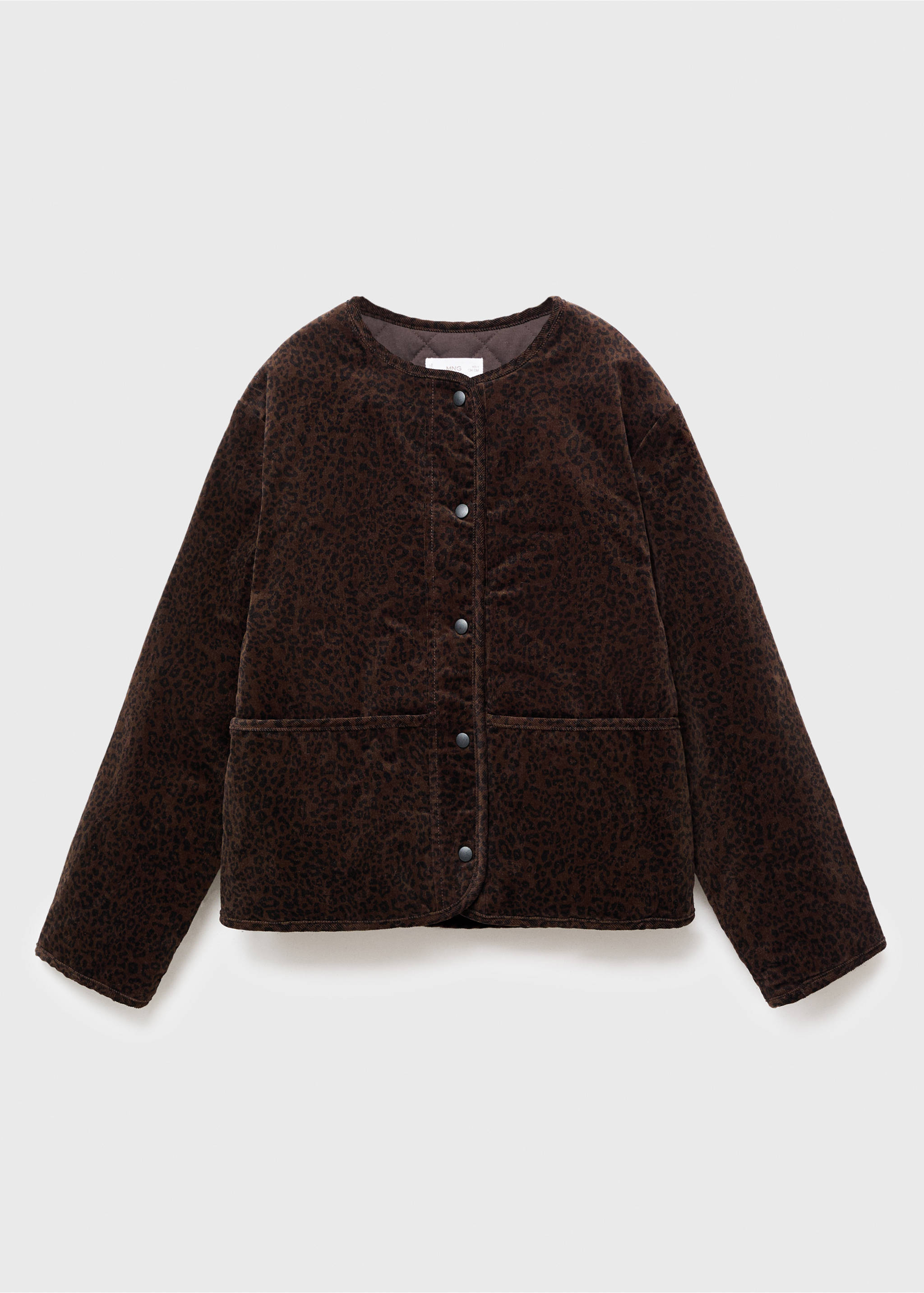 豹纹印花飞行员夹克 - null, 褐色. Ref: 17096350-00.