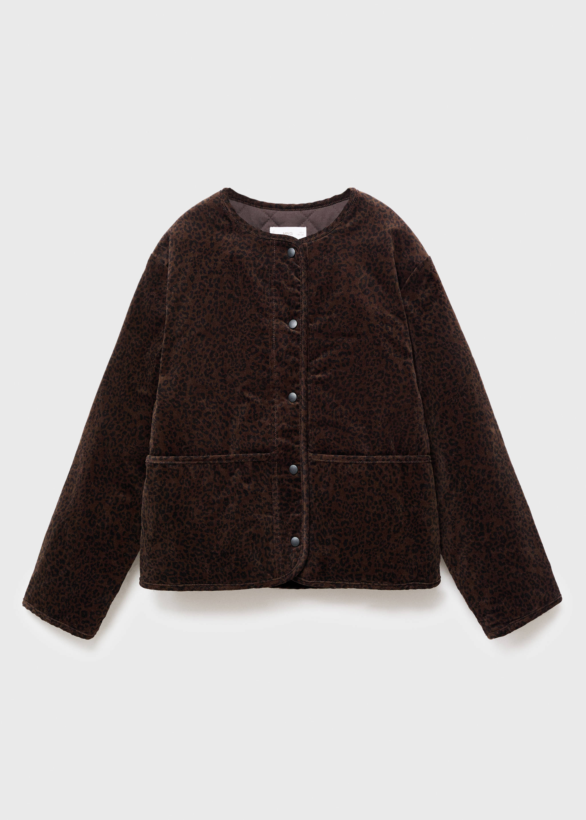 豹纹印花飞行员夹克 - null