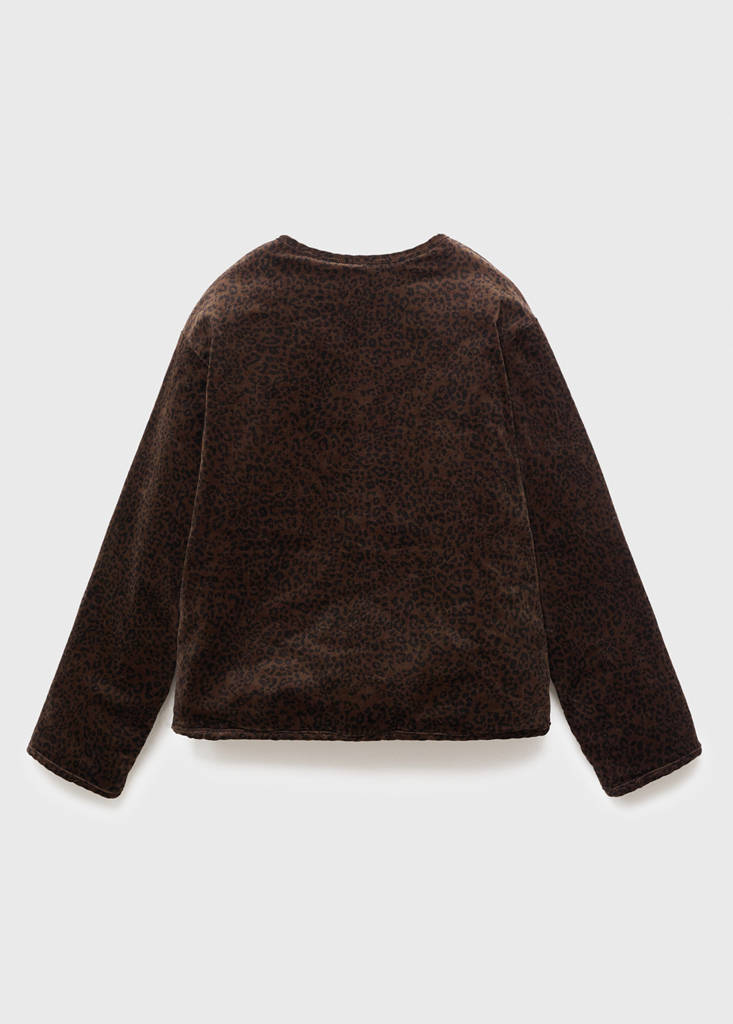 Leopard-print bomber jacket — Brown