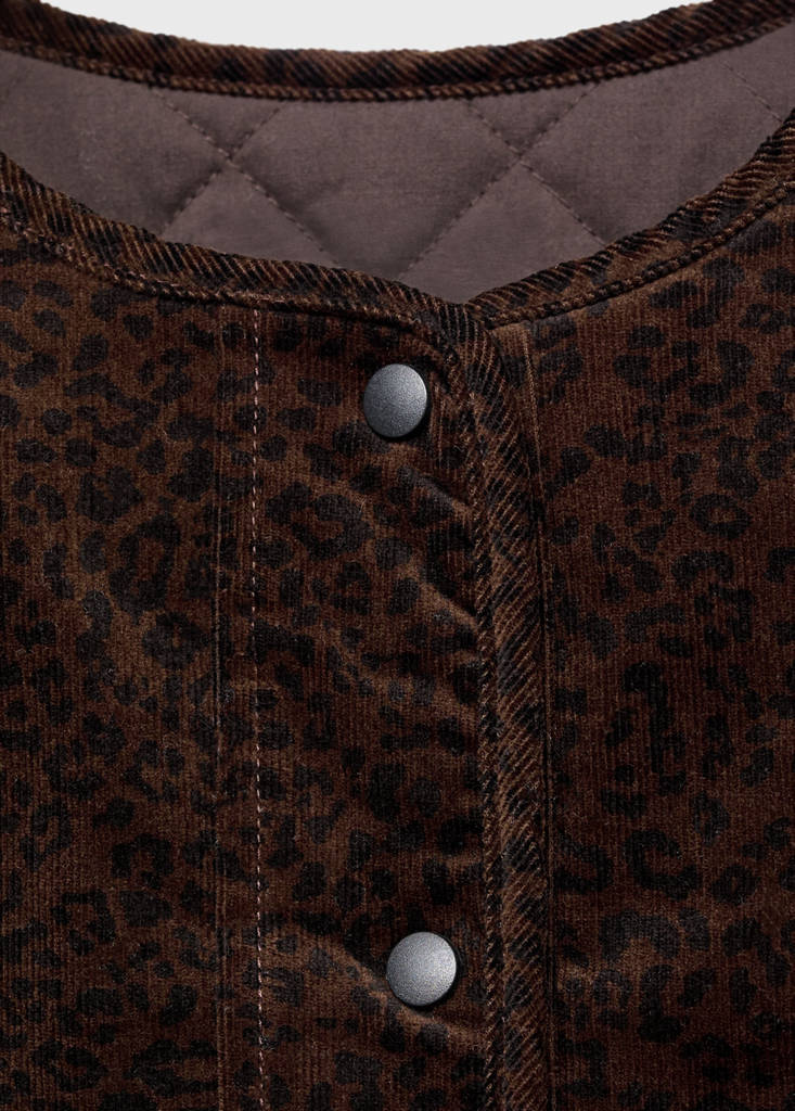 Leopard-print bomber jacket — Brown