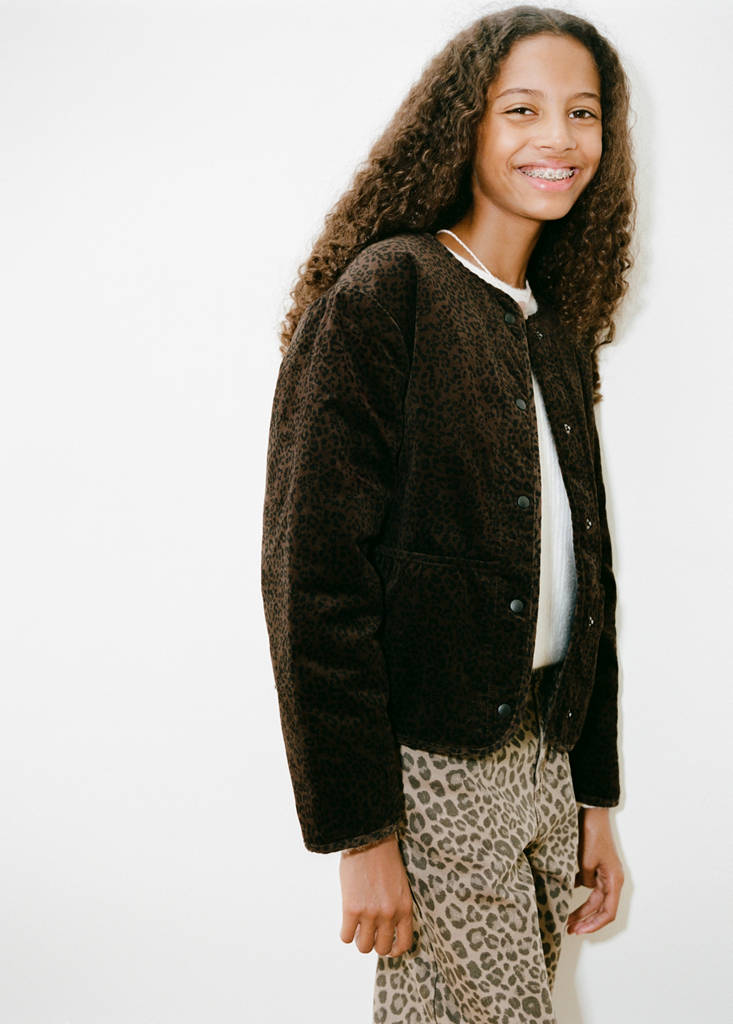 Leopard-print bomber jacket — Brown