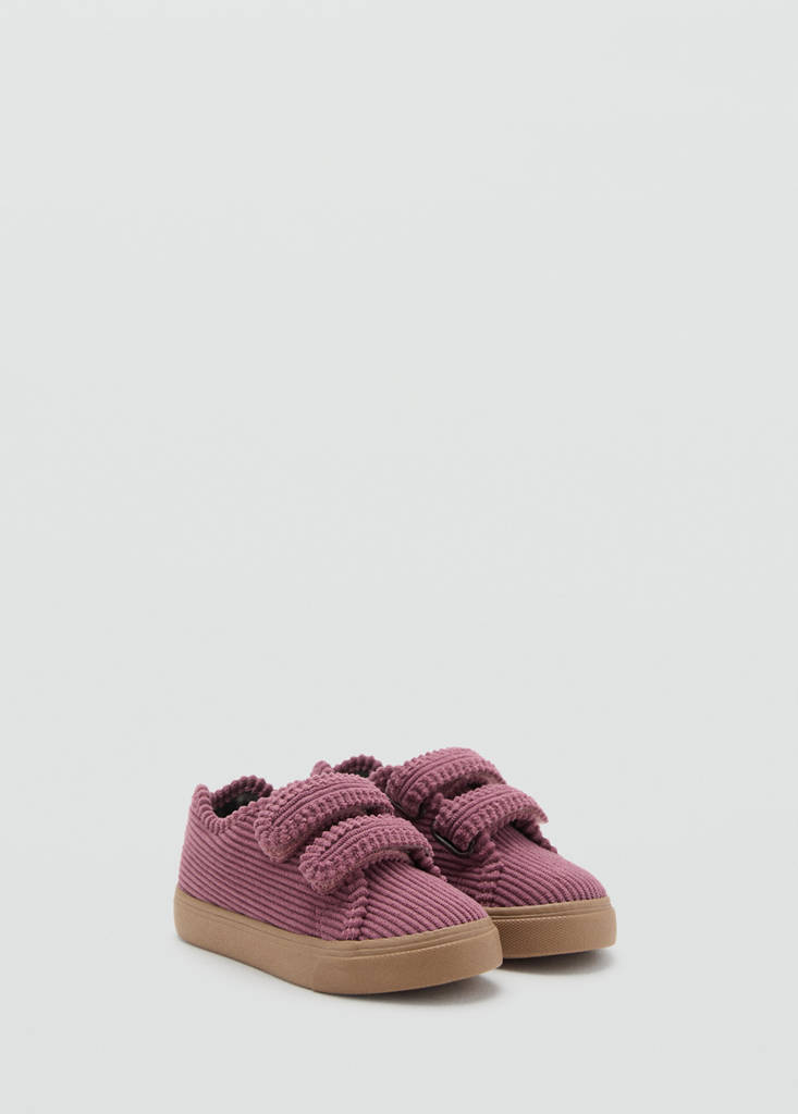 Velcro corduroy trainers — Strawberry