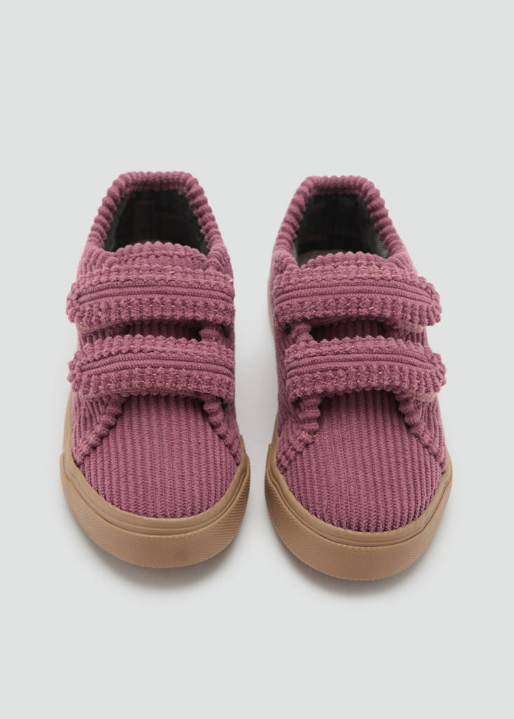 Velcro corduroy trainers — Strawberry