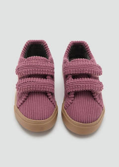 Velcro corduroy trainers — Strawberry 4