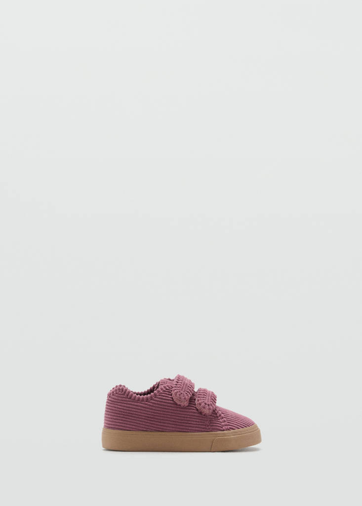 Velcro corduroy trainers — Strawberry