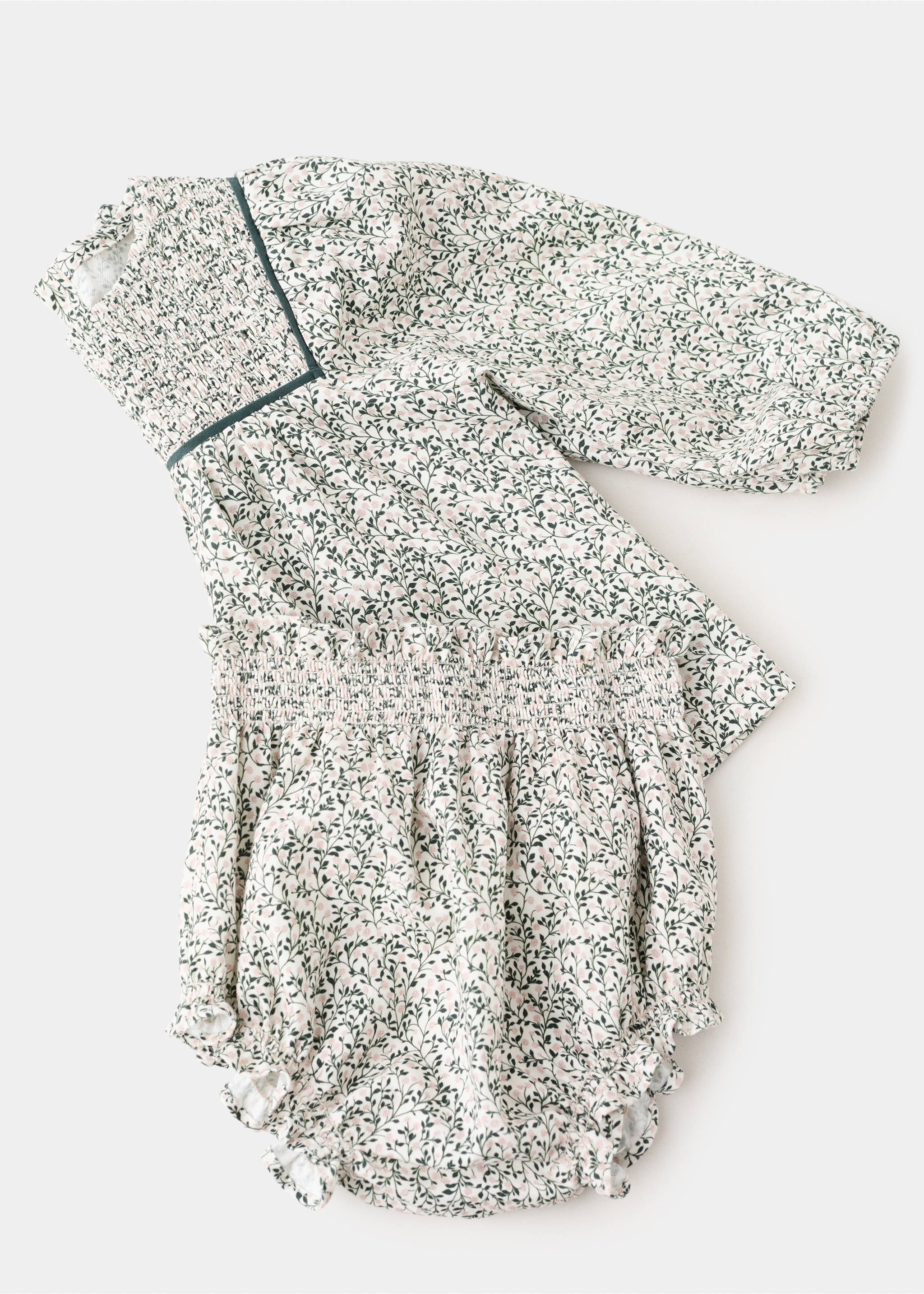 Floral dress and nappy cover - Details of the article 8, Off White. Ref: 17096352-00.