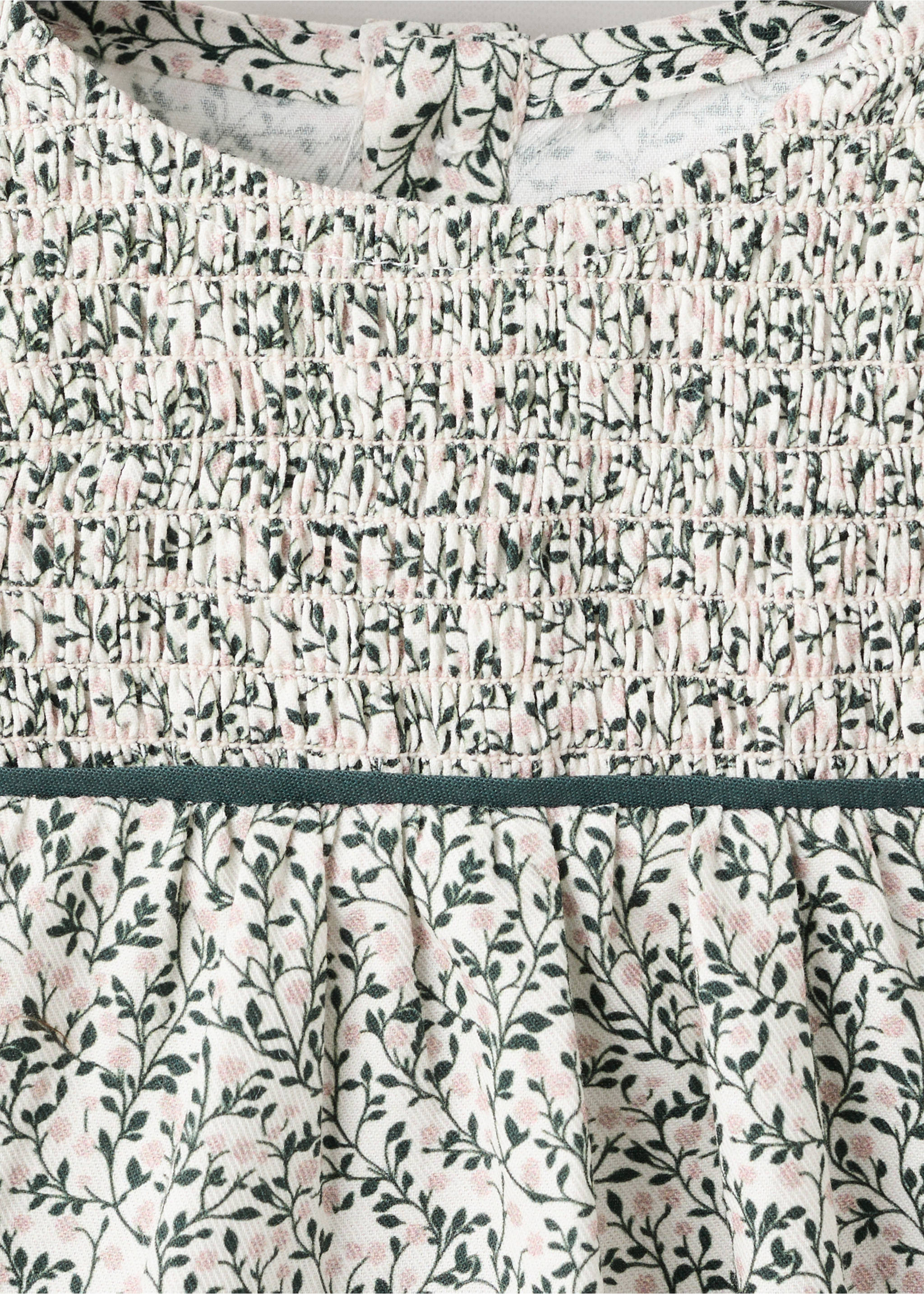 Floral dress and nappy cover - Details of the article 0, Off White. Ref: 17096352-00.