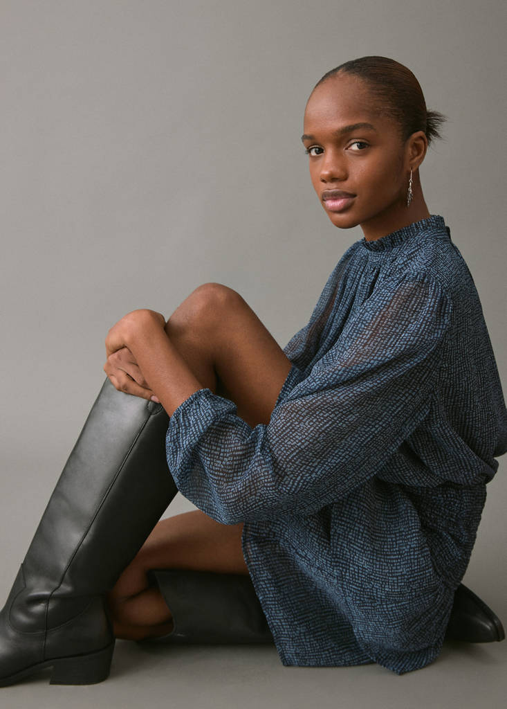 Ruffled dress — Blue