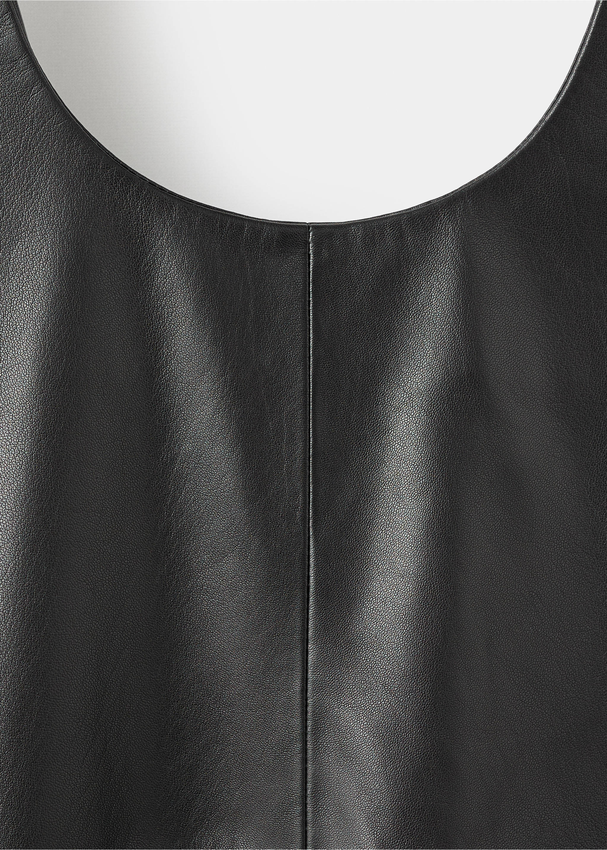 Robe midi 100 % cuir - Détail de l'article 0, Noir. Ref: 17096357-00.