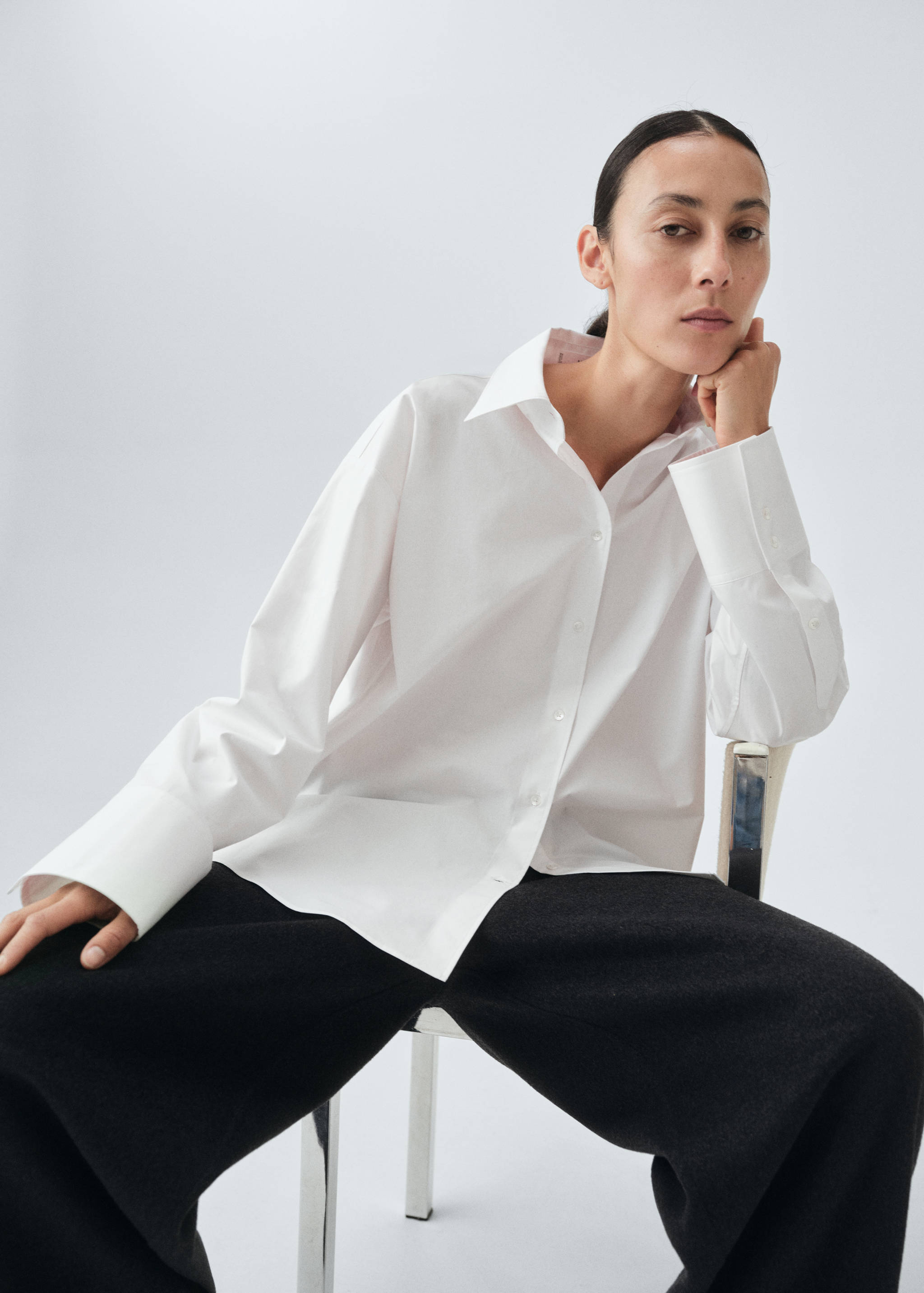Oversize poplin shirt - Details of the article 2
