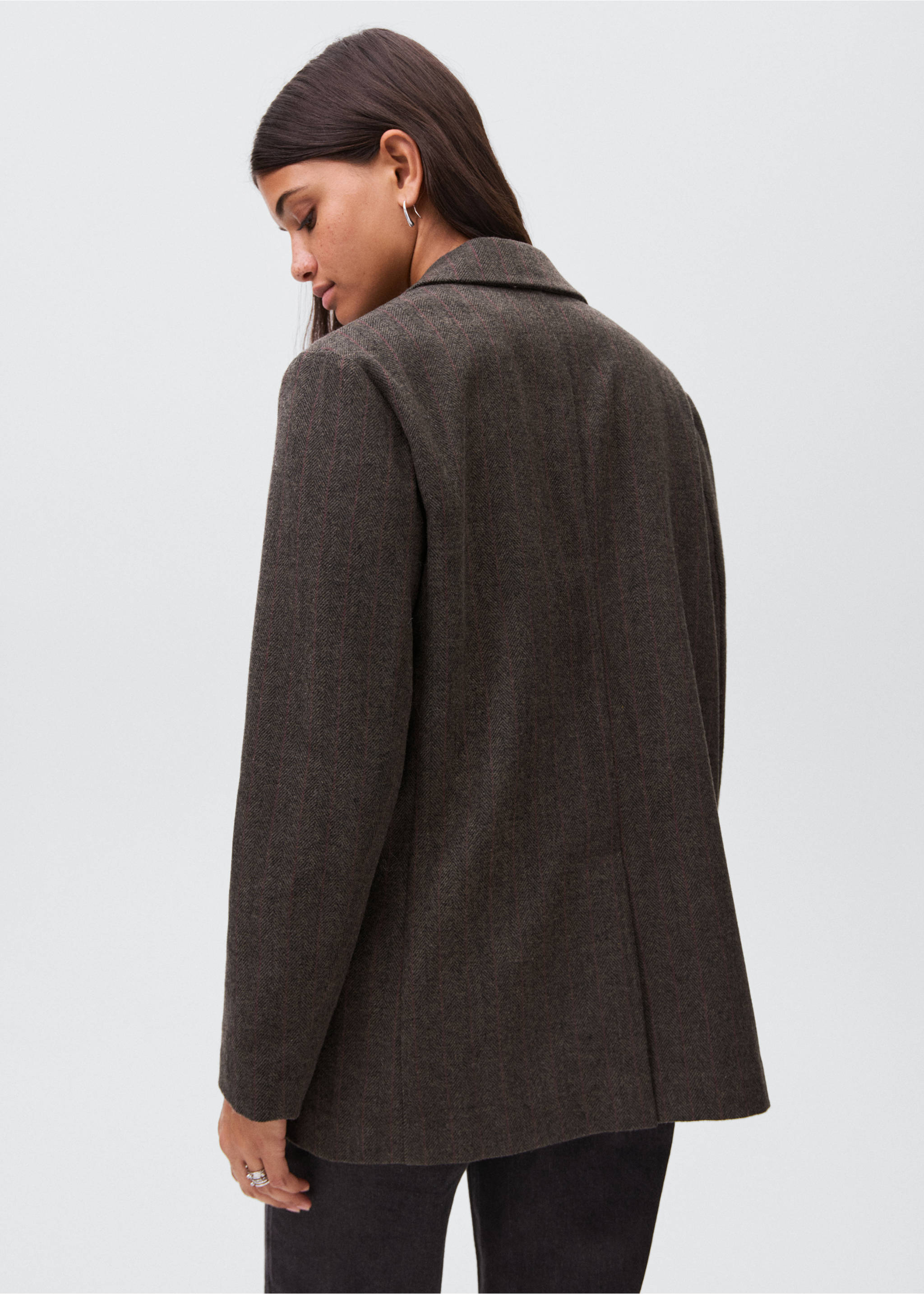 Blazer espiga lana - Reverso del artículo, Gris. Ref: 17096719-00.