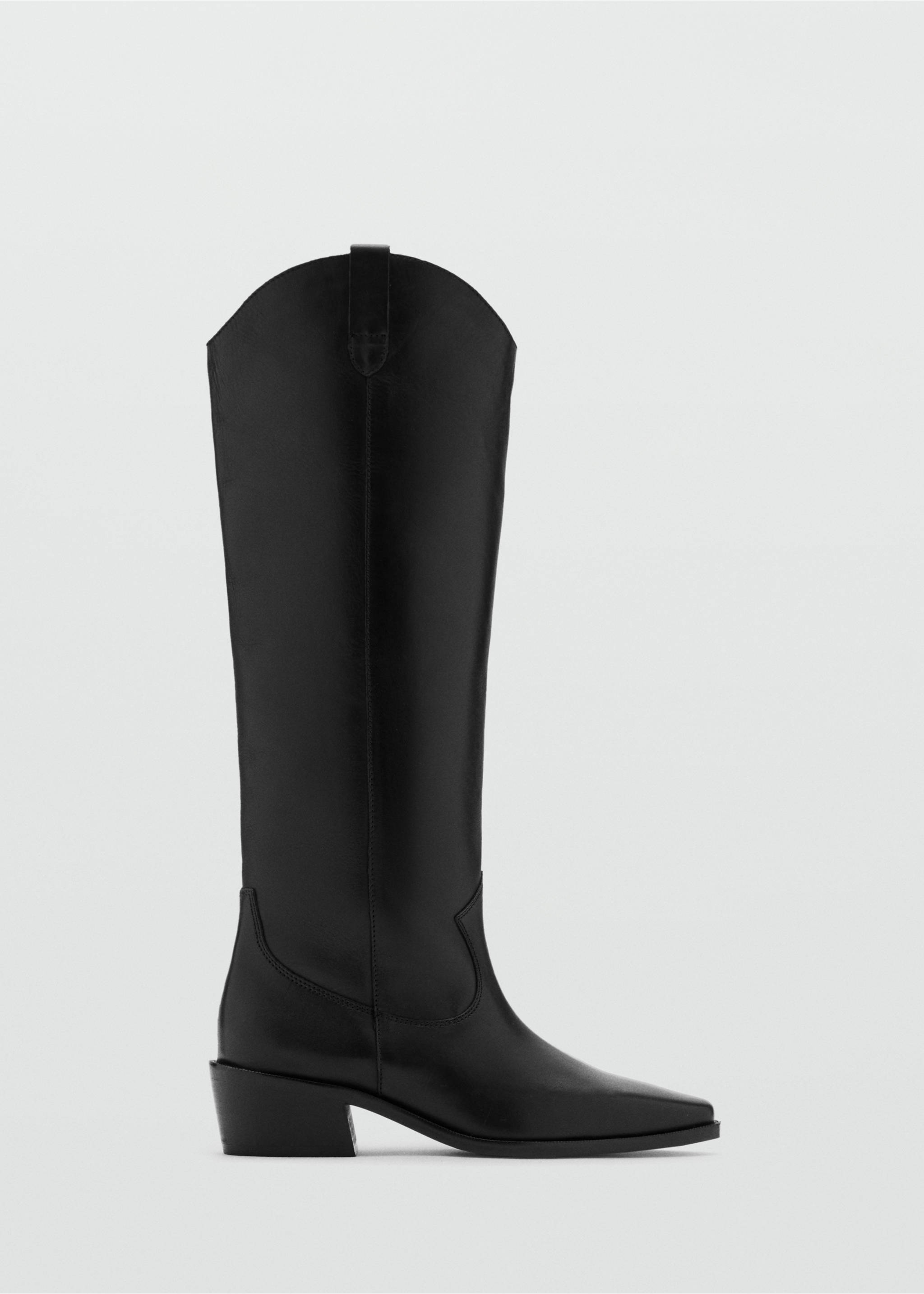 가죽 하이 부츠 - 모델 없는 상품, 블랙. Ref: 17096720-00.