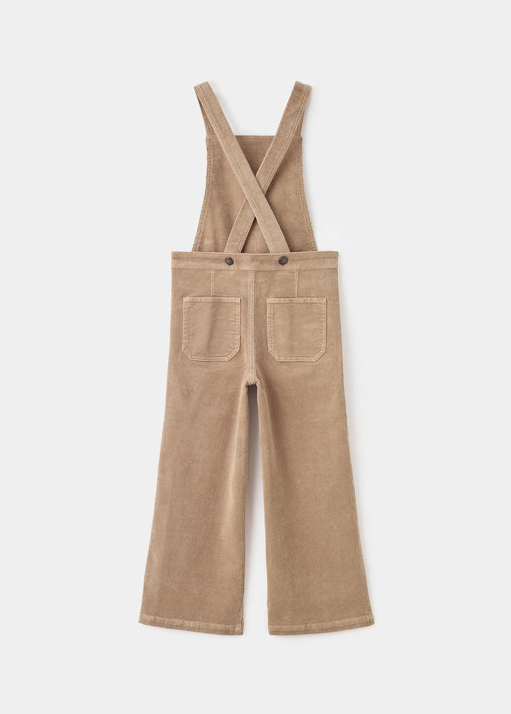 Long corduroy dungarees — Medium Brown