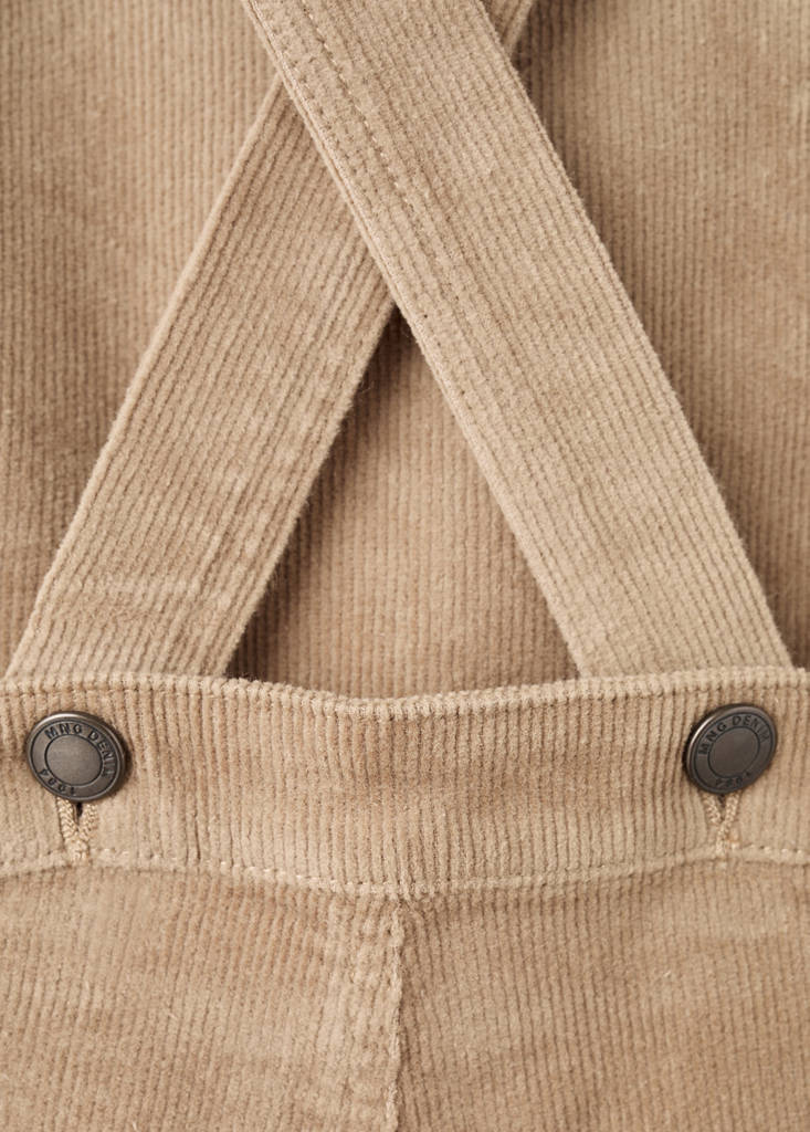 Long corduroy dungarees — Medium Brown
