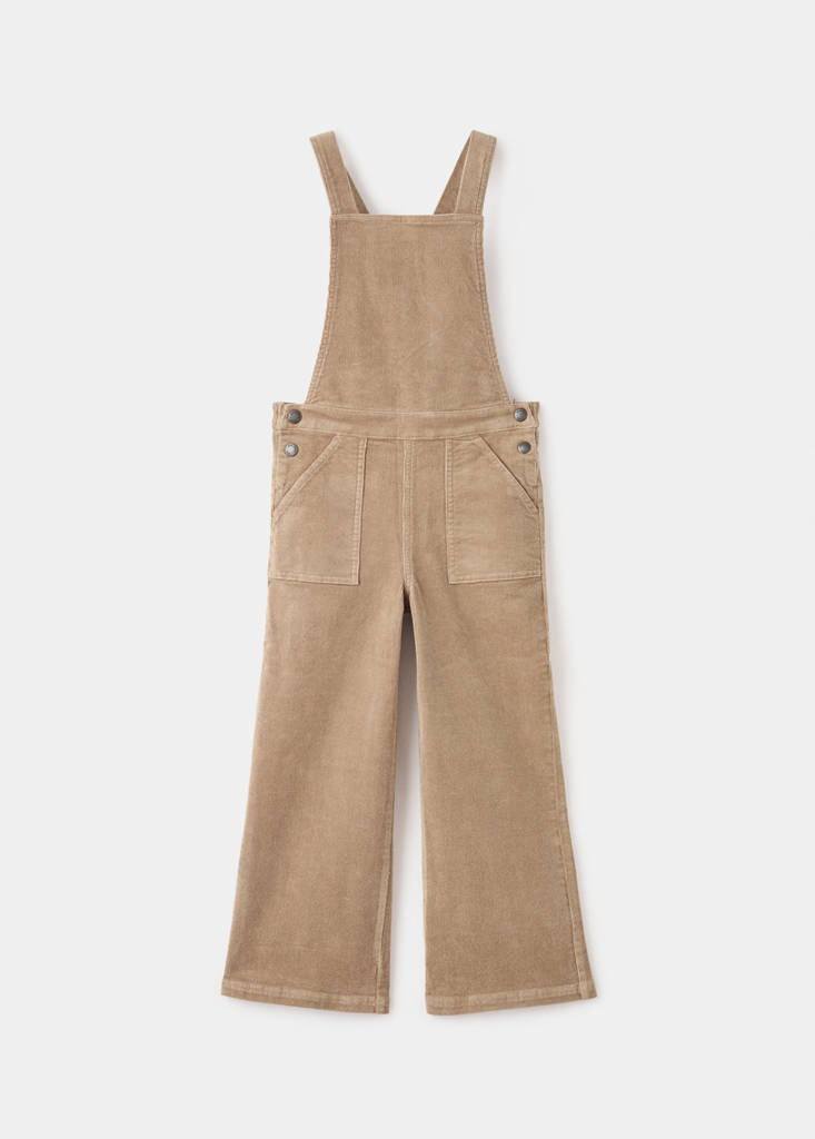 Long corduroy dungarees — Medium Brown