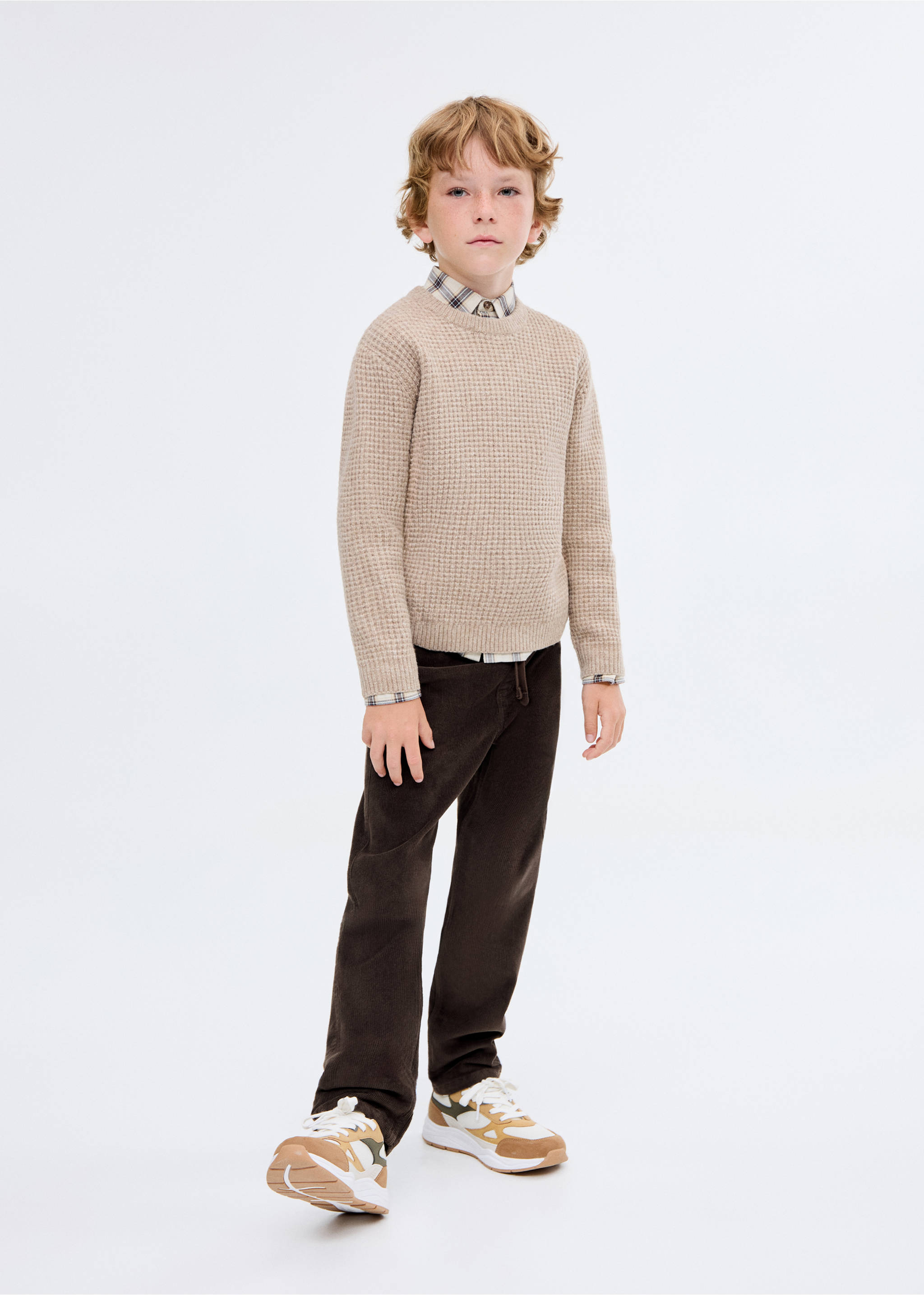 Straight-leg corduroy trousers - General plane, Brown. Ref: 17096725-00.