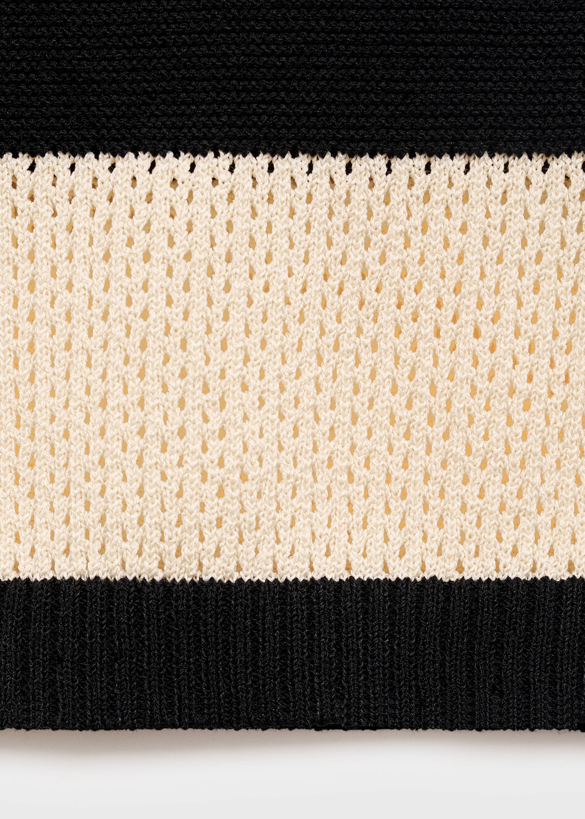 条纹V领针织衫 - null