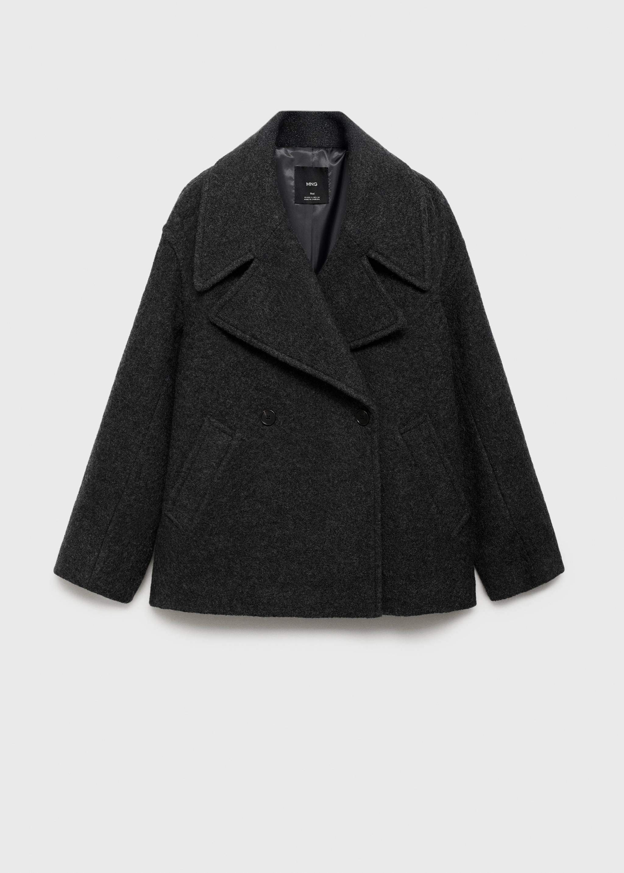 Oversized wool coat with maxi lapels - Article without model