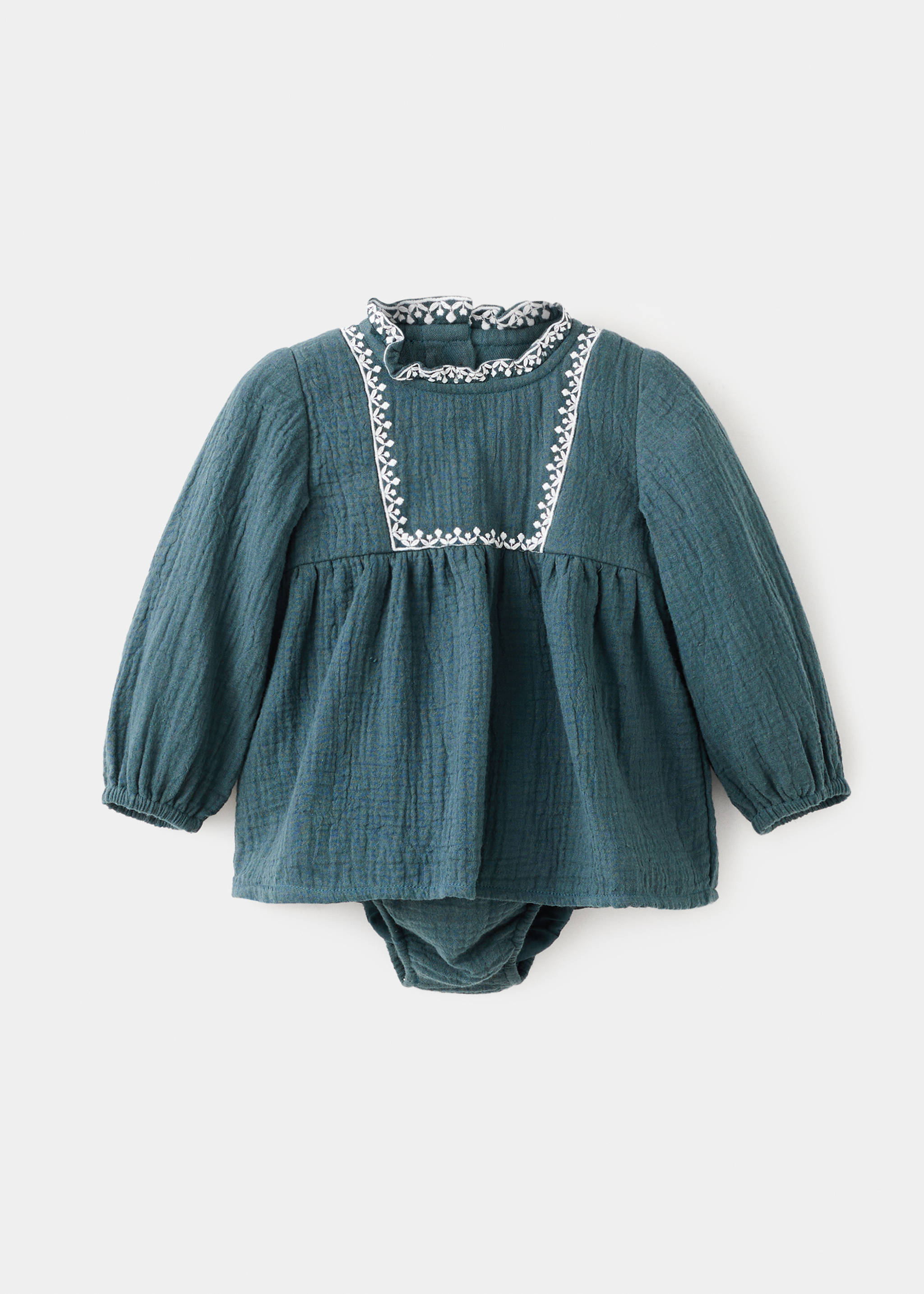 Dress and frog with embroidered details - Article without model