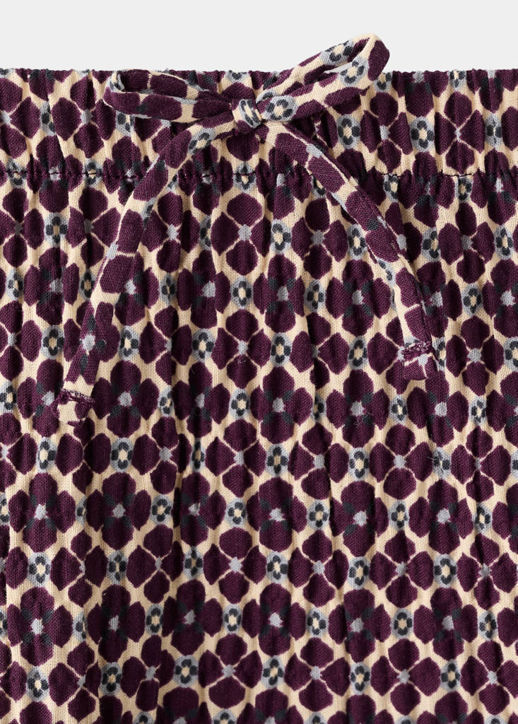 Ruffled short skirt — Burgundy