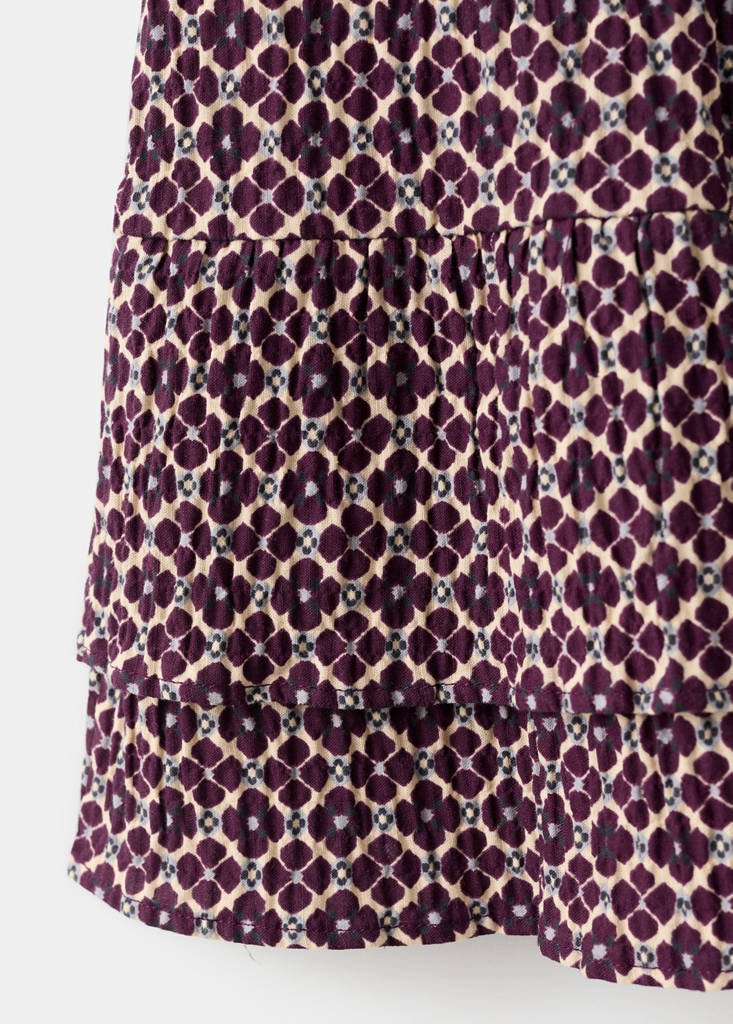Ruffled short skirt — Burgundy