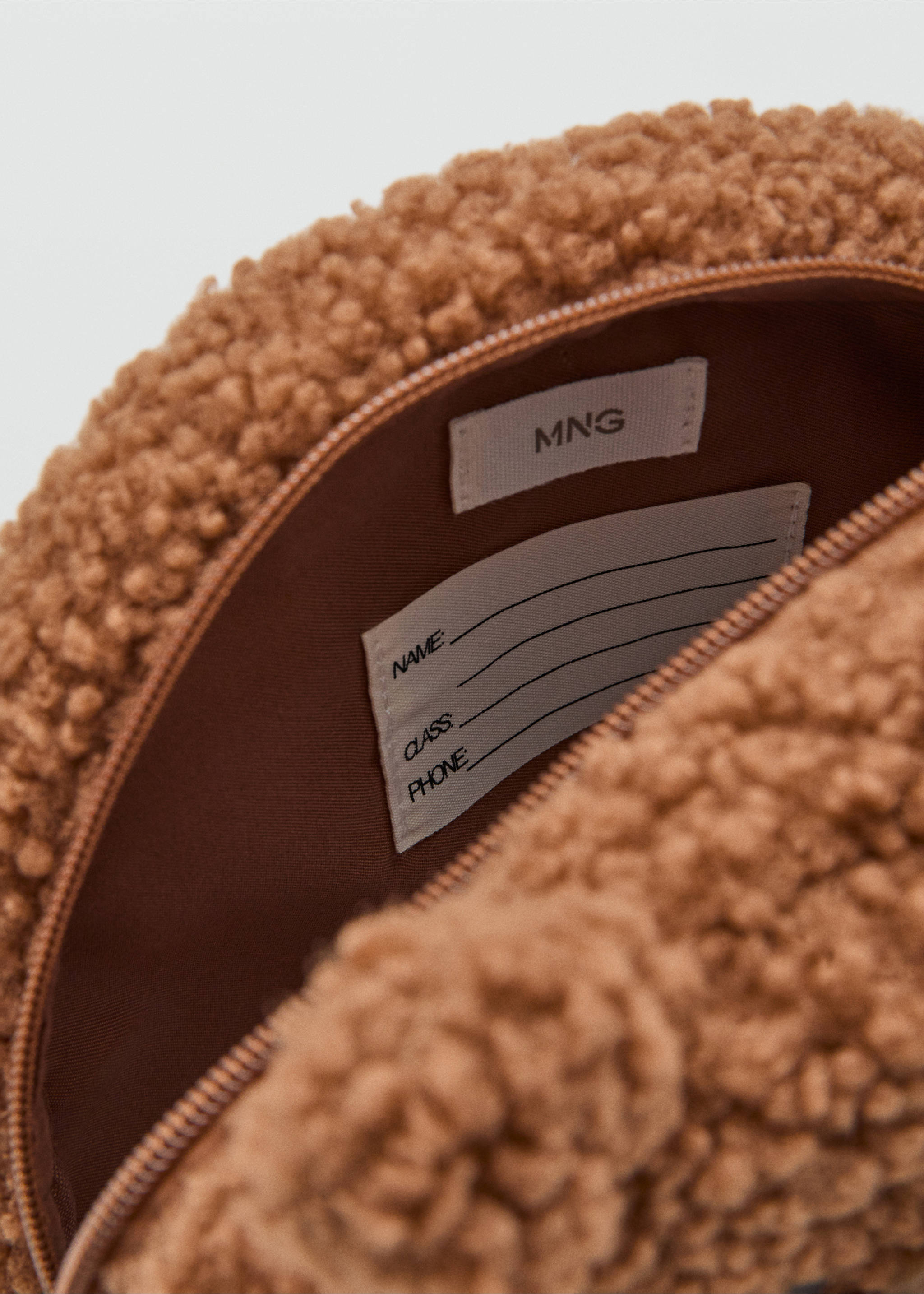 Teddy bear sherpa backpack - Details of the article 1, Medium Brown. Ref: 17096741-00.