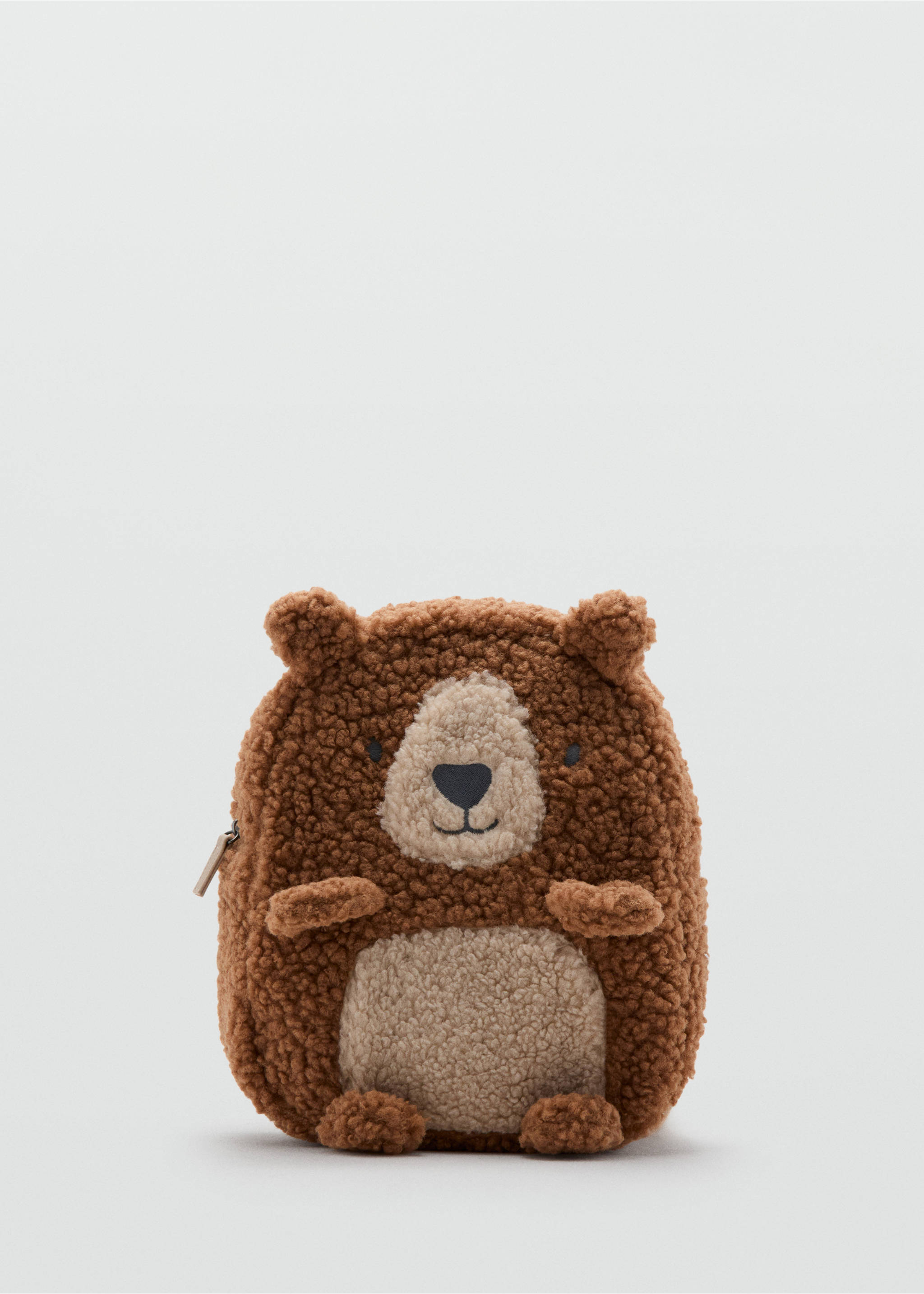 Teddy bear sherpa backpack - Article without model, Medium Brown. Ref: 17096741-00.