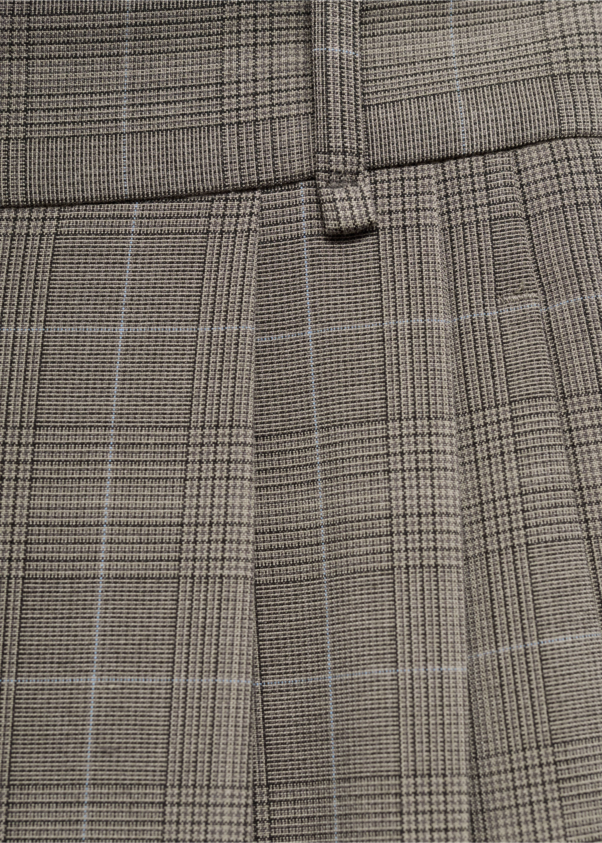 Wide leg check suit trousers - Details of the article 0, Medium Brown. Ref: 17096742-00.