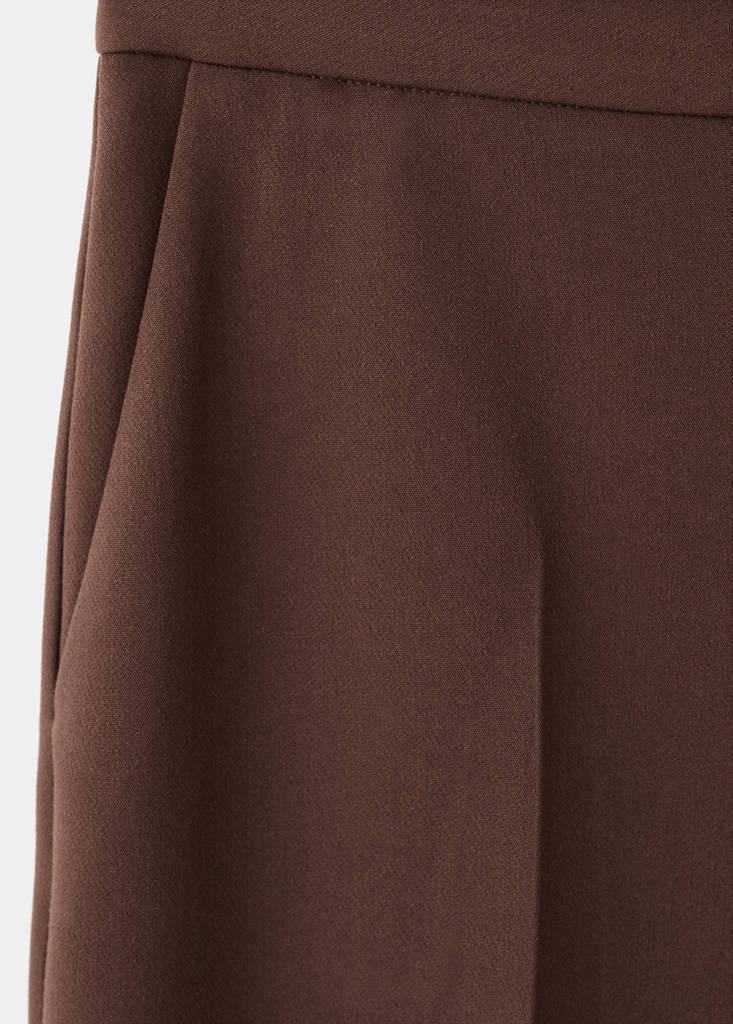 High-waist straight trousers — Chocolate