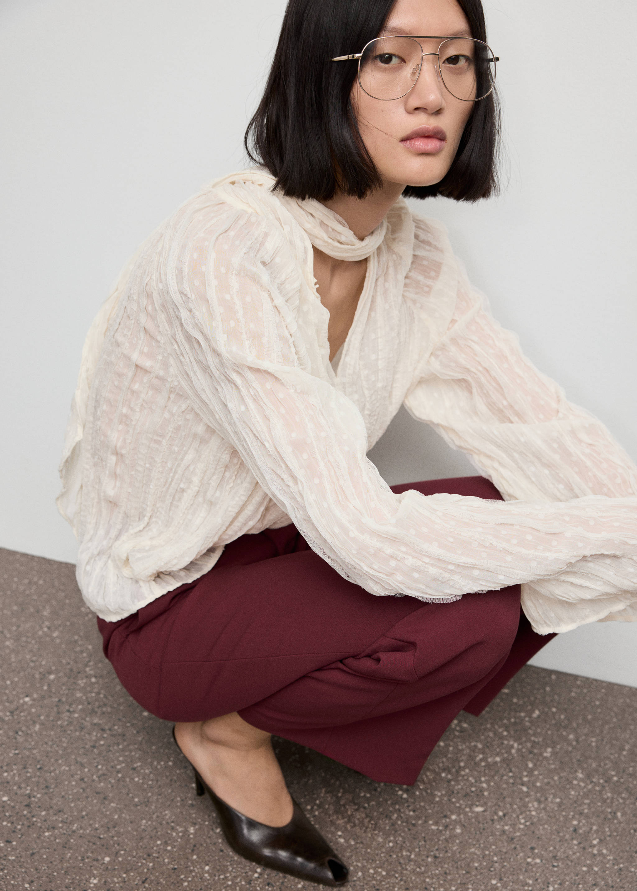 سروال مستقيم عالي الخصر - تفاصيل المنتج 1