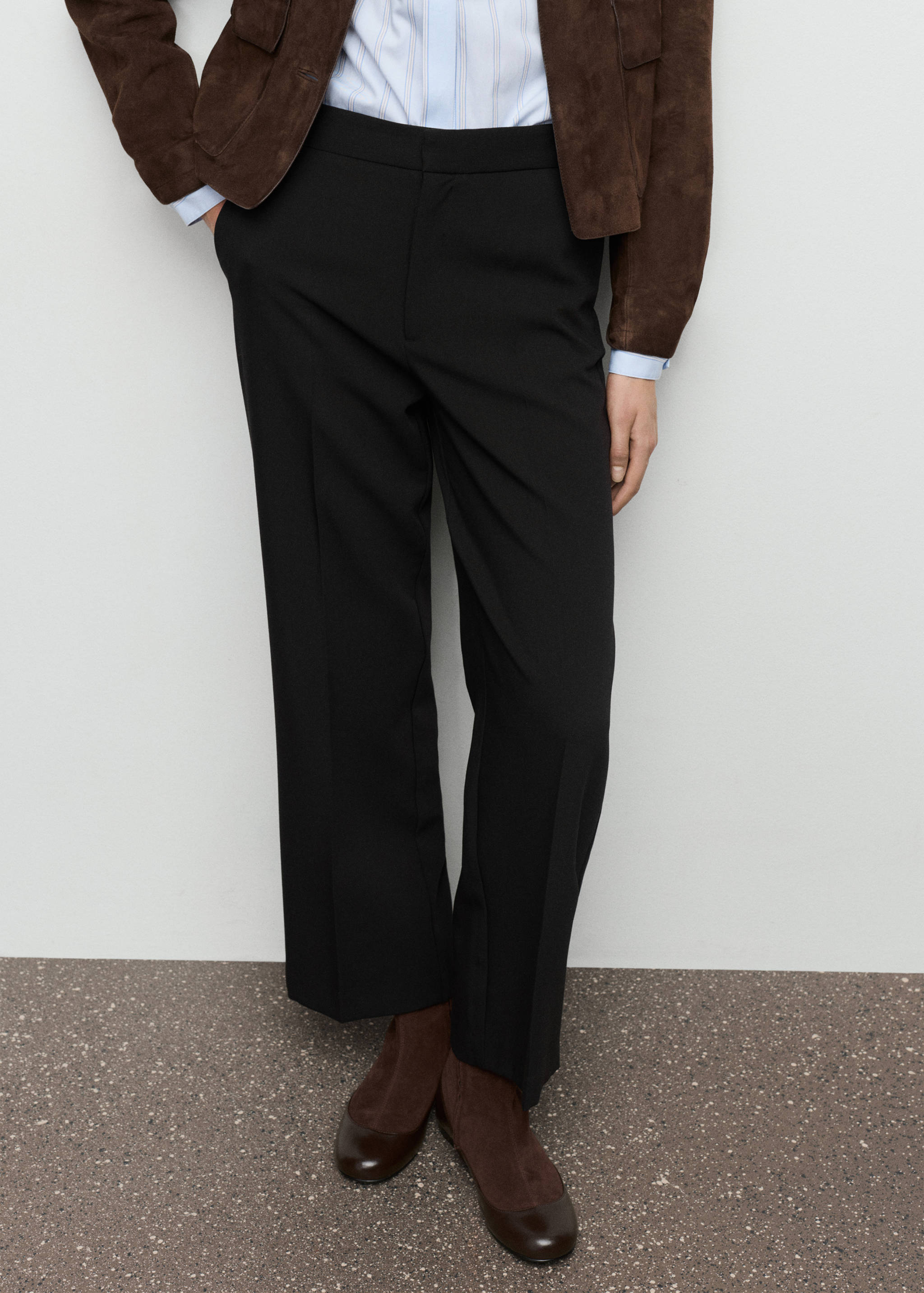 سروال مستقيم عالي الخصر - رؤية وسط